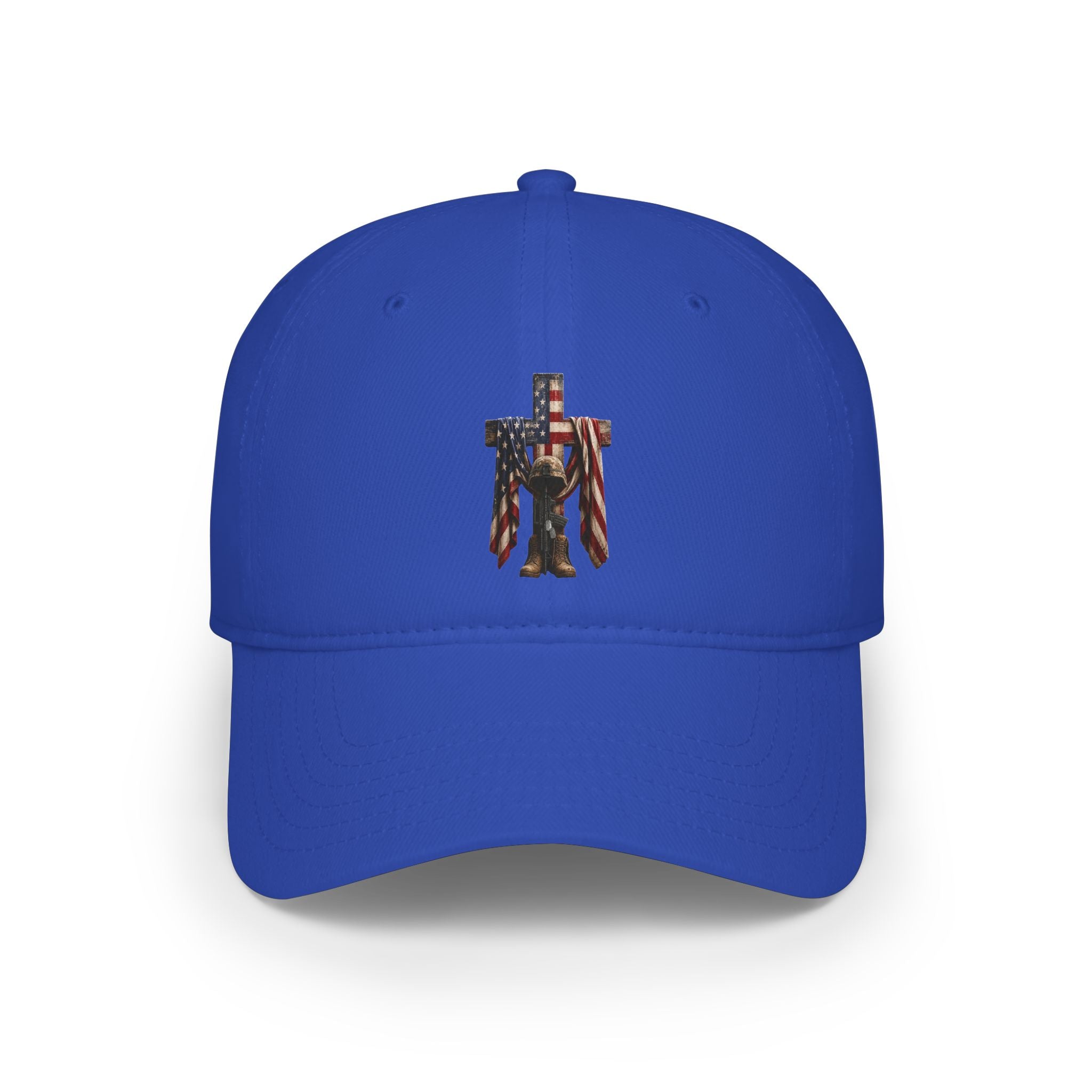 Patriotic Robot Flag Embroidered Cap - Low Profile Baseball Hat