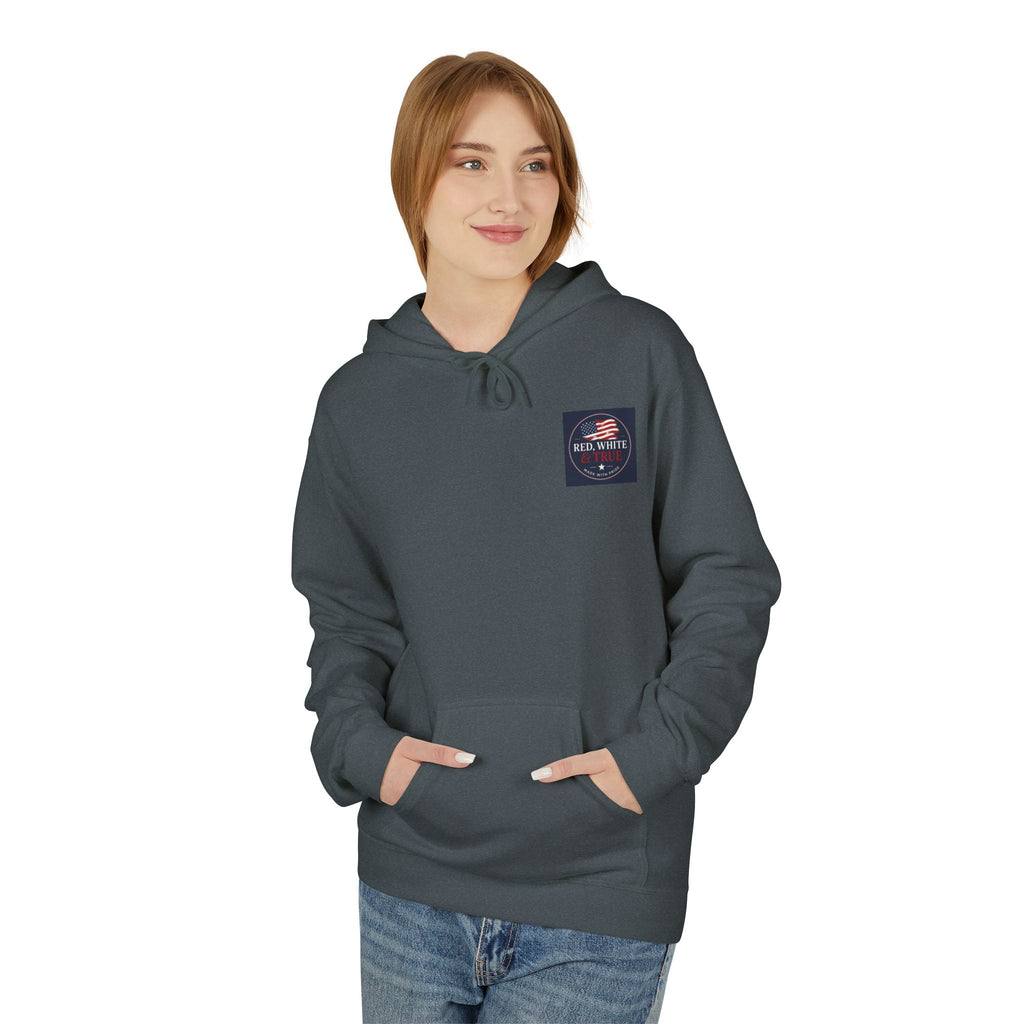 Red White & True Hoodie — Patriotic Cross Sunset Pullover
