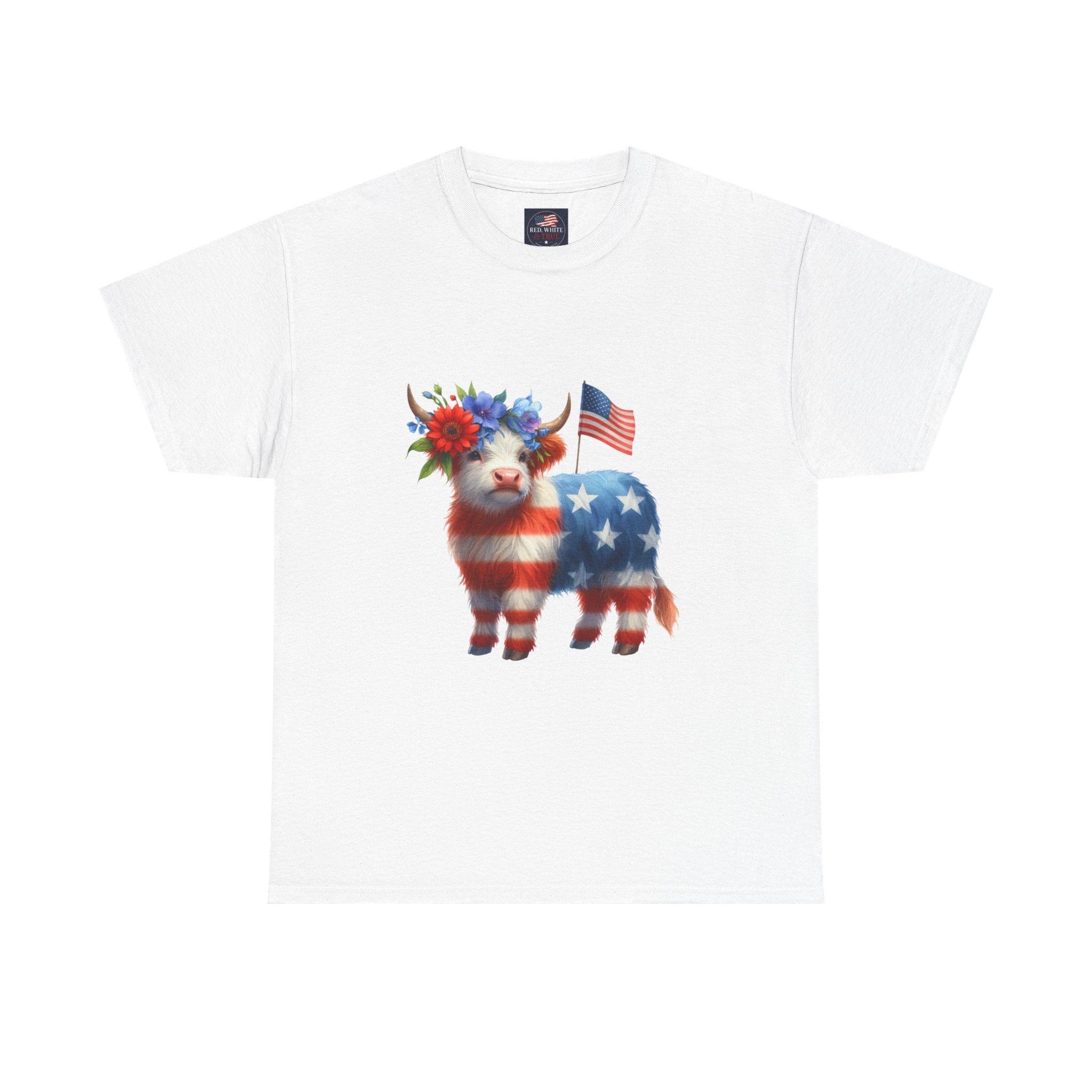 Patriotic American Flag Lamb T-Shirt — Cute Fourth of July Farm Animal Tee