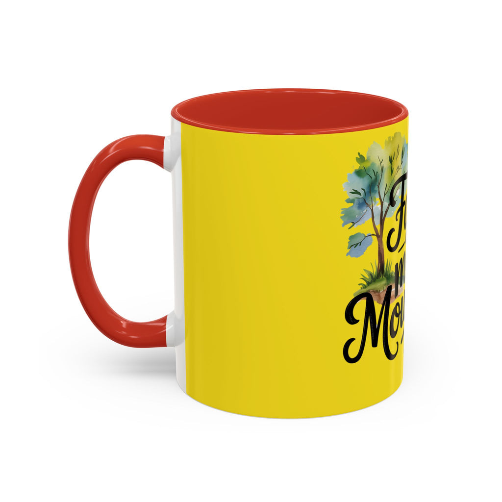 Faith Can Move Mountains Accent Coffee Mug – Inspirational Christian Tea Cup