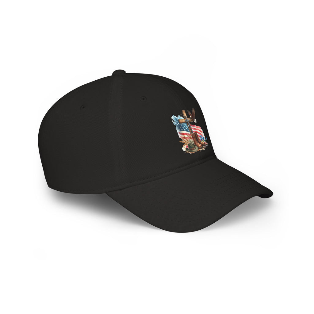 American Flag Cross Cap — Patriotic Low Profile Baseball Hat