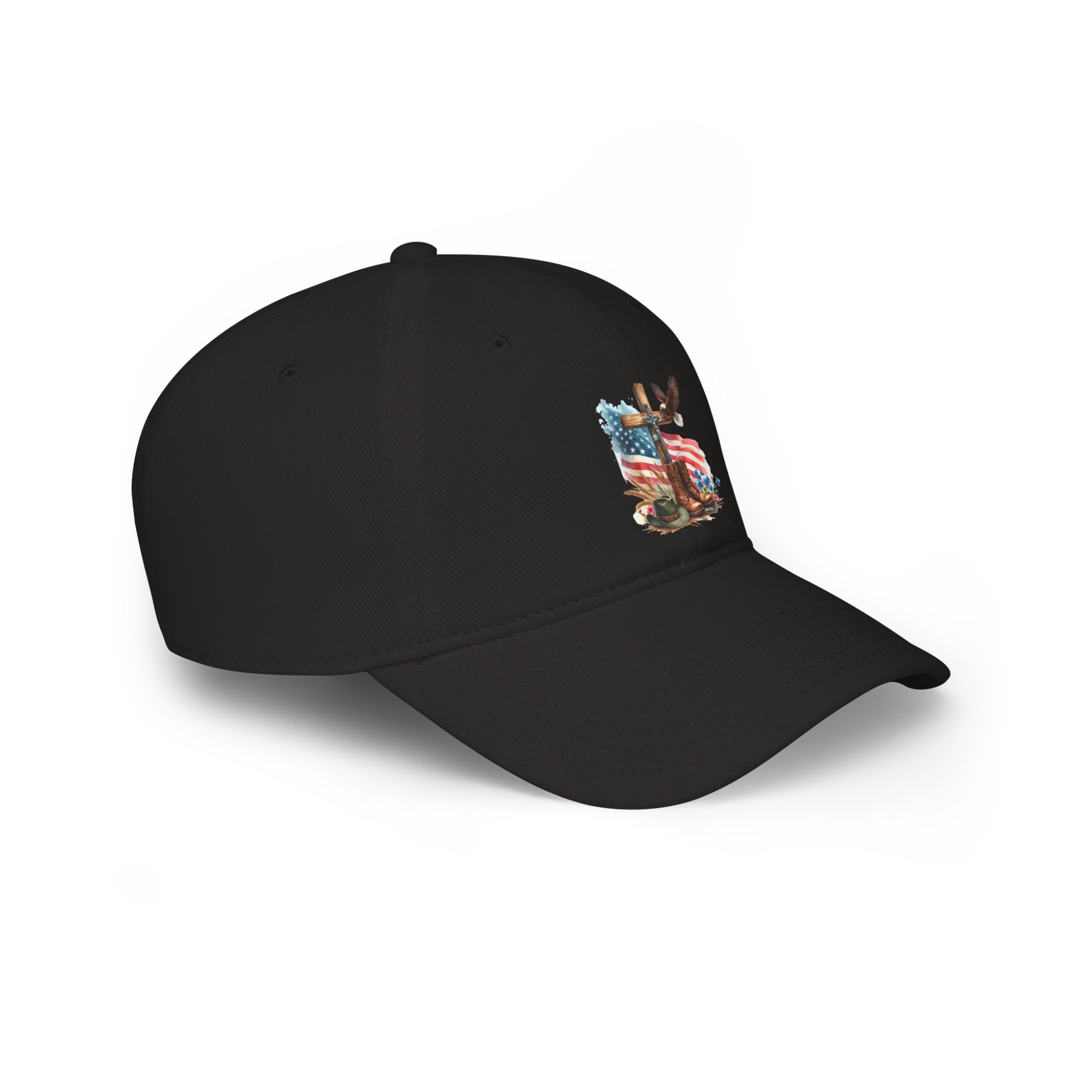 American Flag Cross Cap — Patriotic Low Profile Baseball Hat