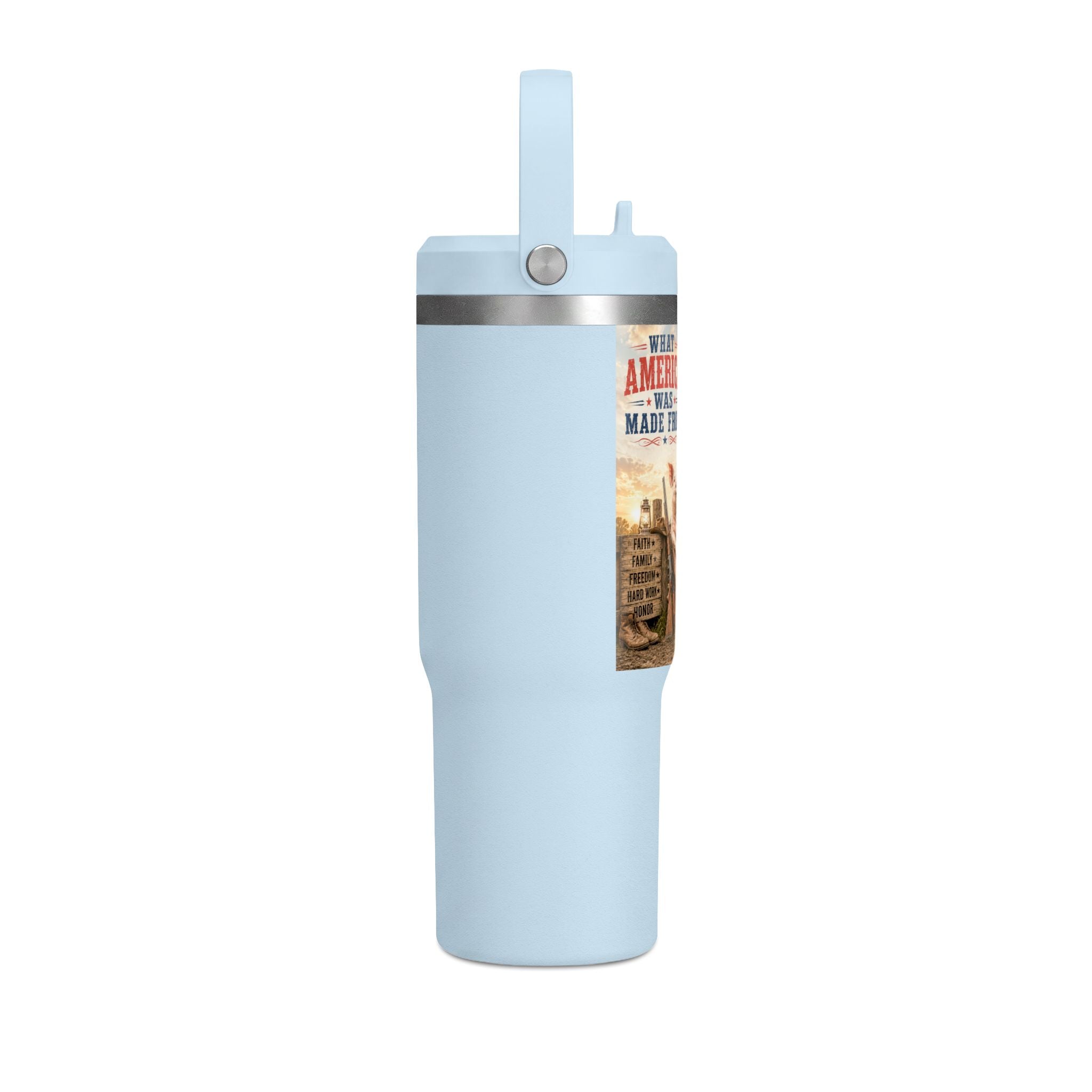 Nomad Tumbler 32oz – Patriotic Farmhouse Travel Tumbler (What America Was Made From)