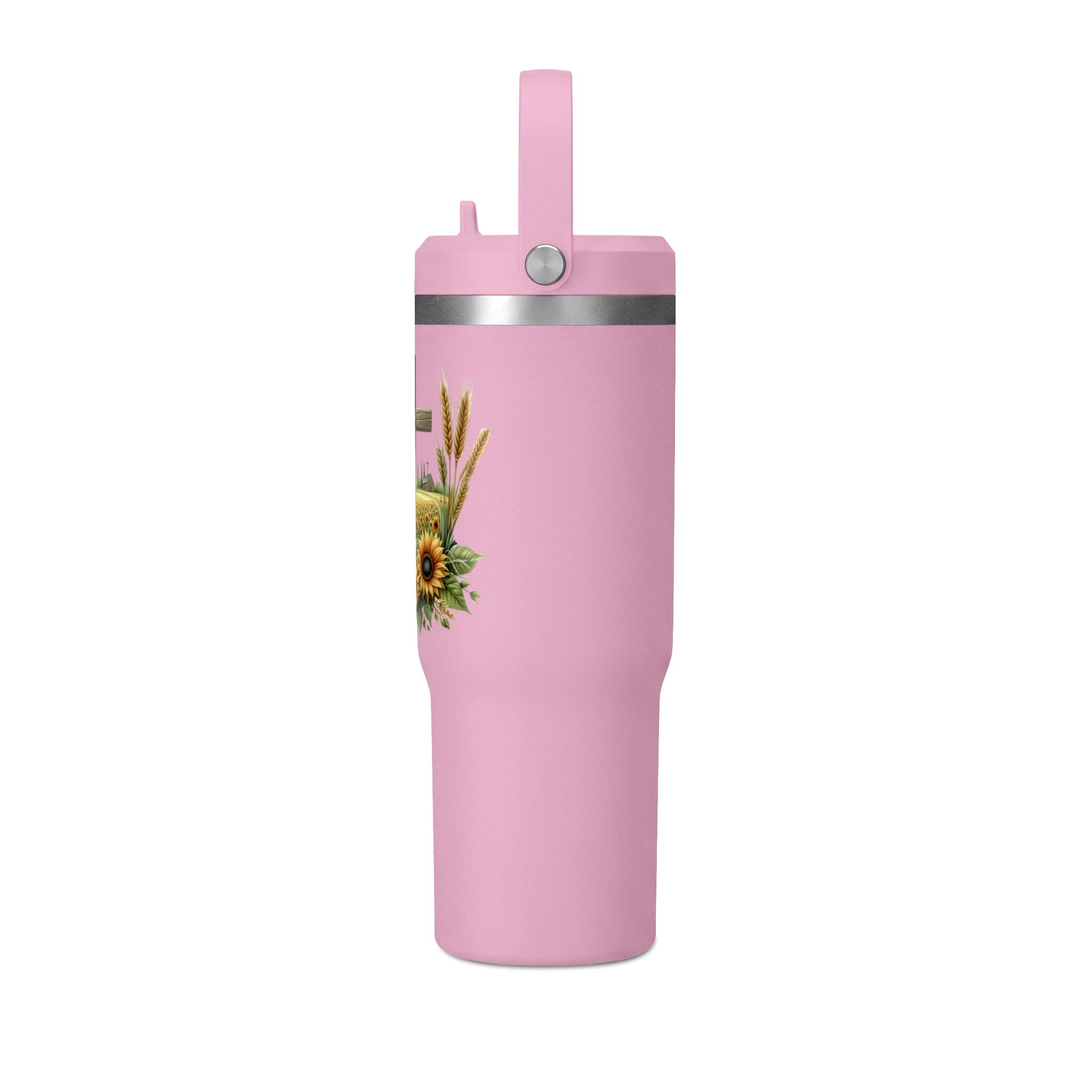 Sunflower Cross 32oz Tumbler – Christian Faith Travel Mug