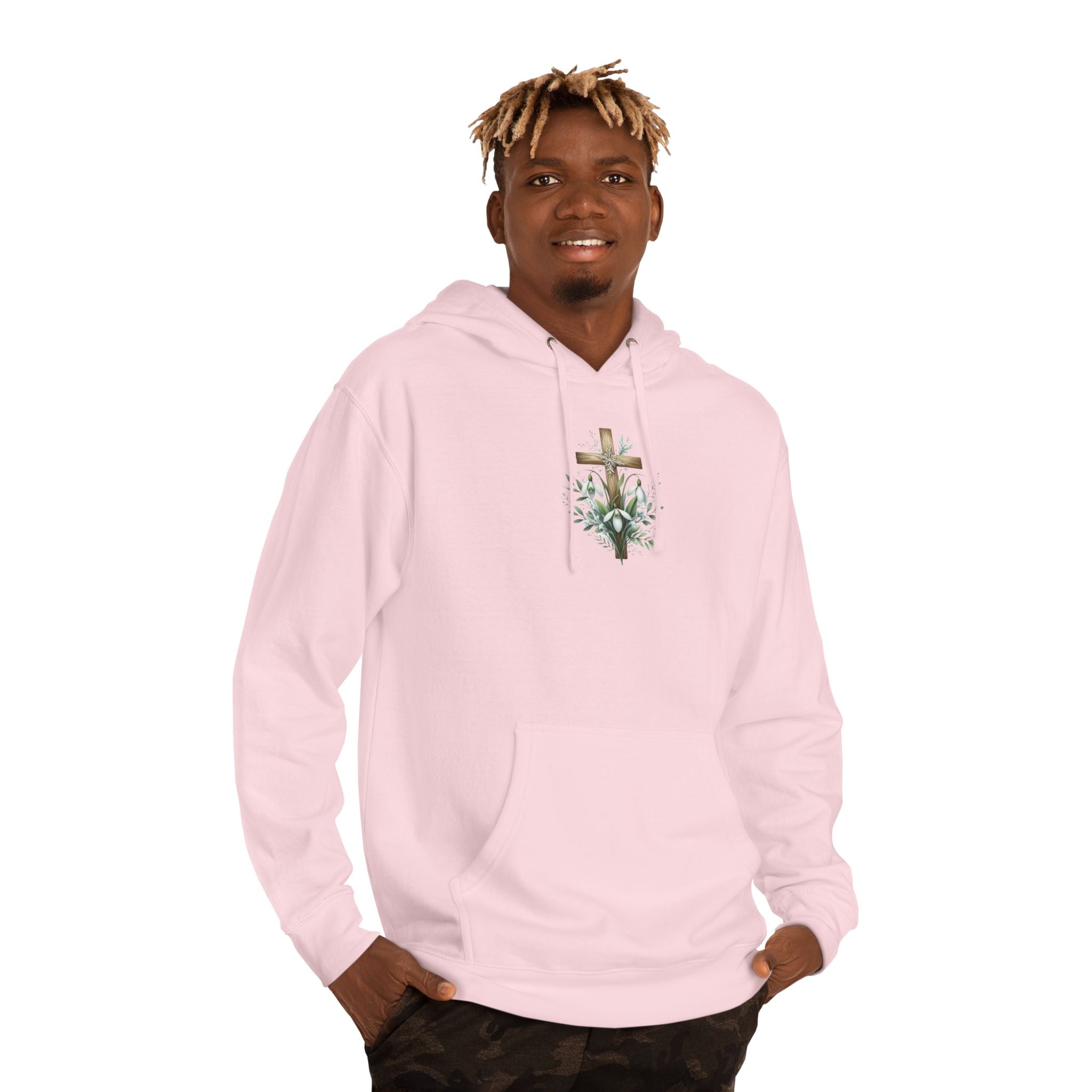 Floral Cross Hoodie – Small Easter Cross Floral Graphic Hooded Sweatshirt
