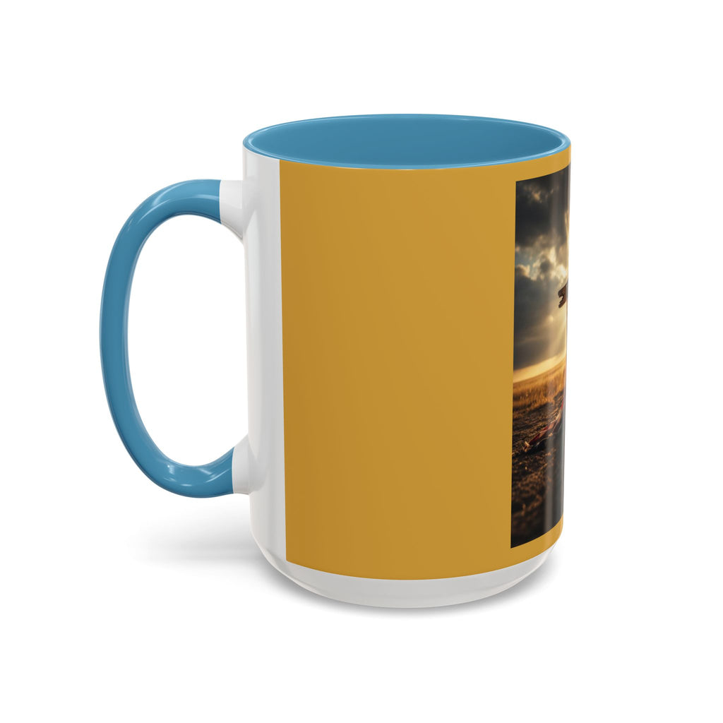 Patriotic Cross Coffee Mug — American Flag Sunrise Accent Mug (11/15oz)