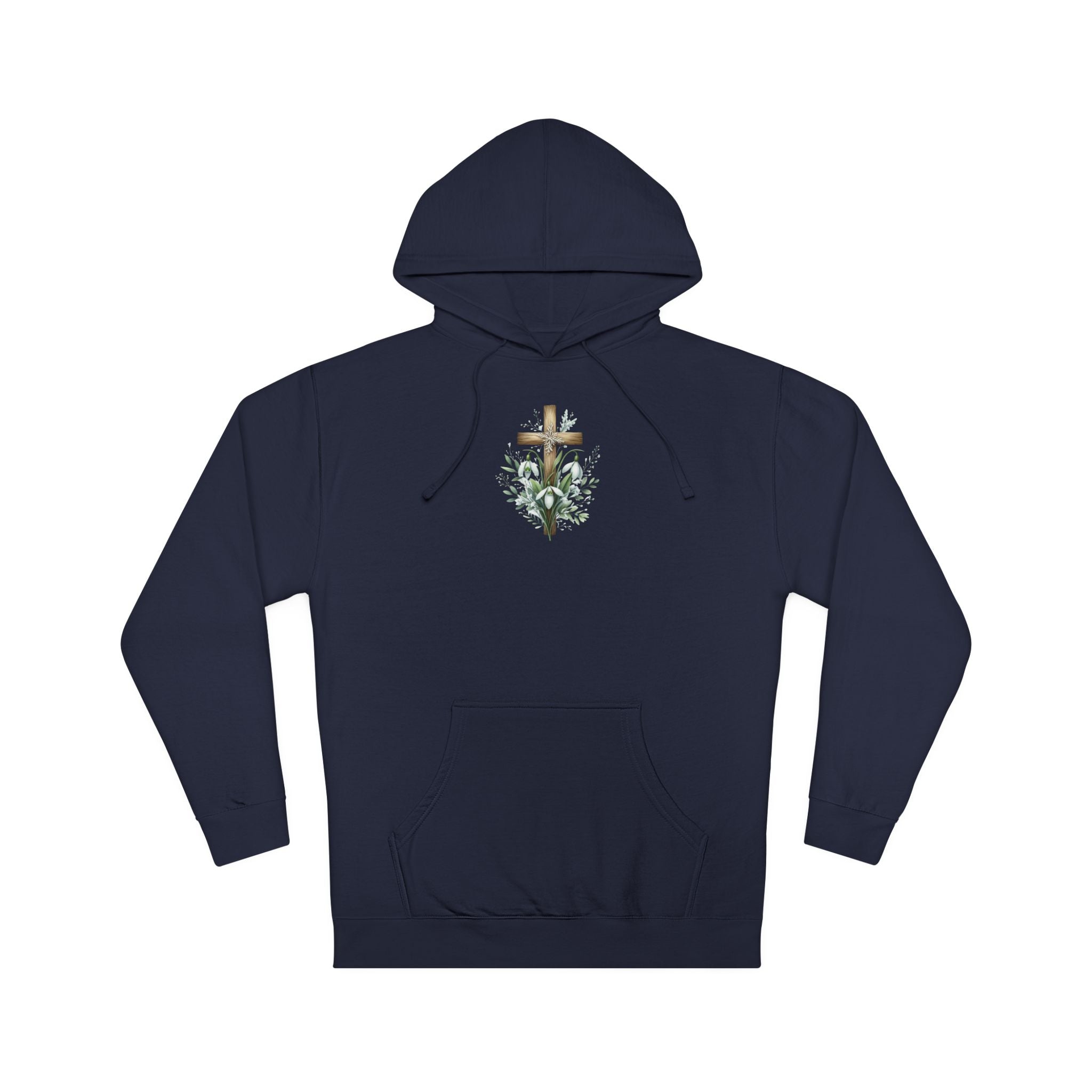 Floral Cross Hoodie – Small Easter Cross Floral Graphic Hooded Sweatshirt