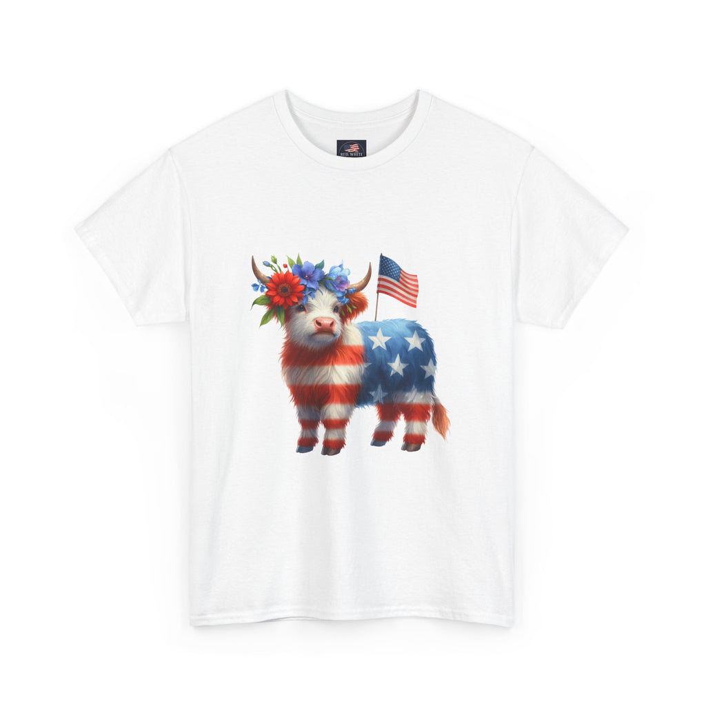 Patriotic American Flag Lamb T-Shirt — Cute Fourth of July Farm Animal Tee