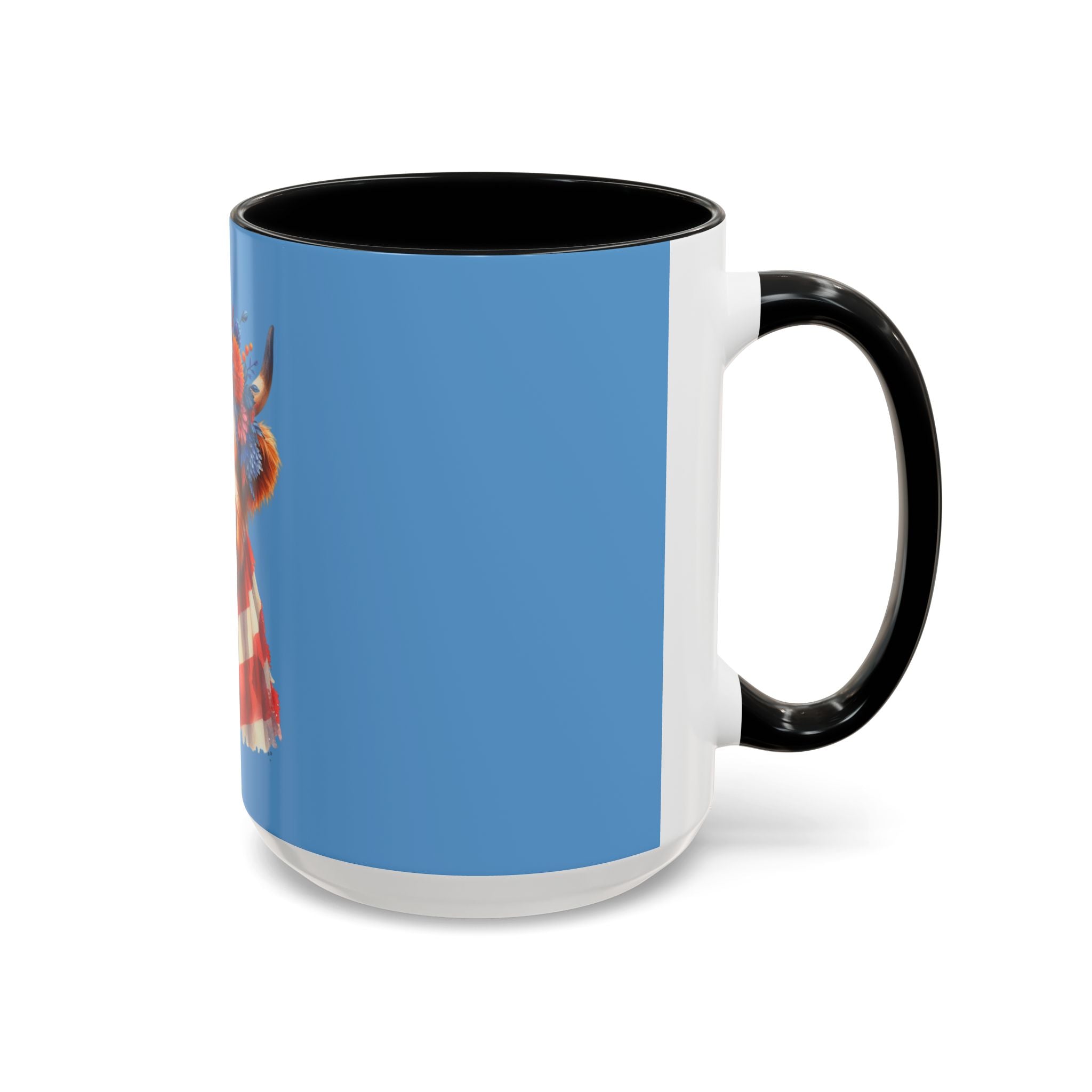 Patriotic Highland Cow Accent Coffee Mug – 11/15oz