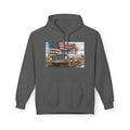 American Flag Vintage Truck Hoodie — Patriotic USA Pickup Sweatshirt