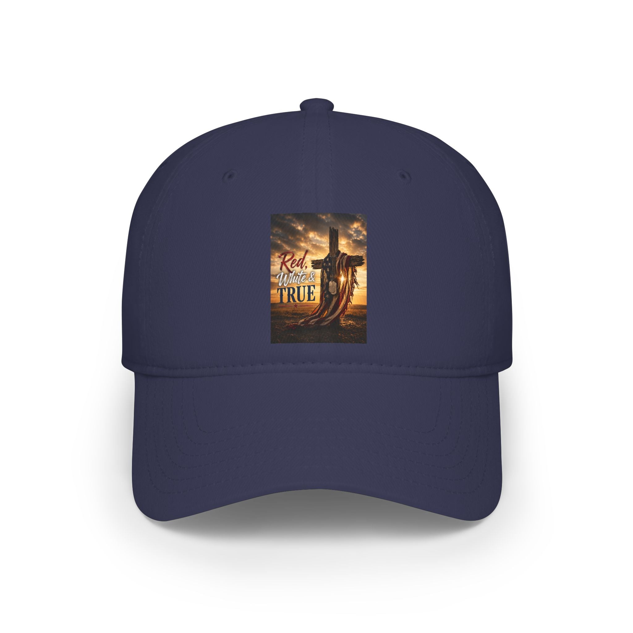 Low Profile Baseball Cap — 'Keep Faith True' Cowboy Sunset Embroidered Cap