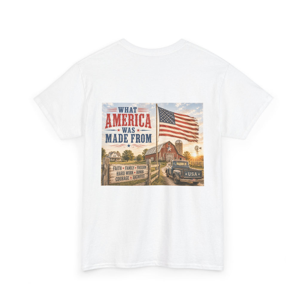 Vintage 'What America Was Made From' Tee - Patriotic Americana Graphic T-Shirt