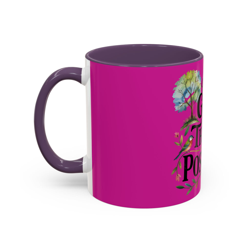 Inspirational Coffee Mug — "With God All Things Are Possible" Floral Accent