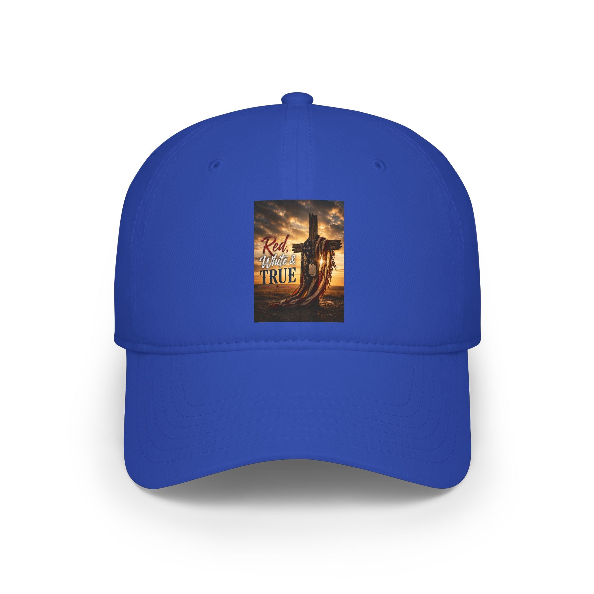 Low Profile Baseball Cap — 'Keep Faith True' Cowboy Sunset Embroidered Cap