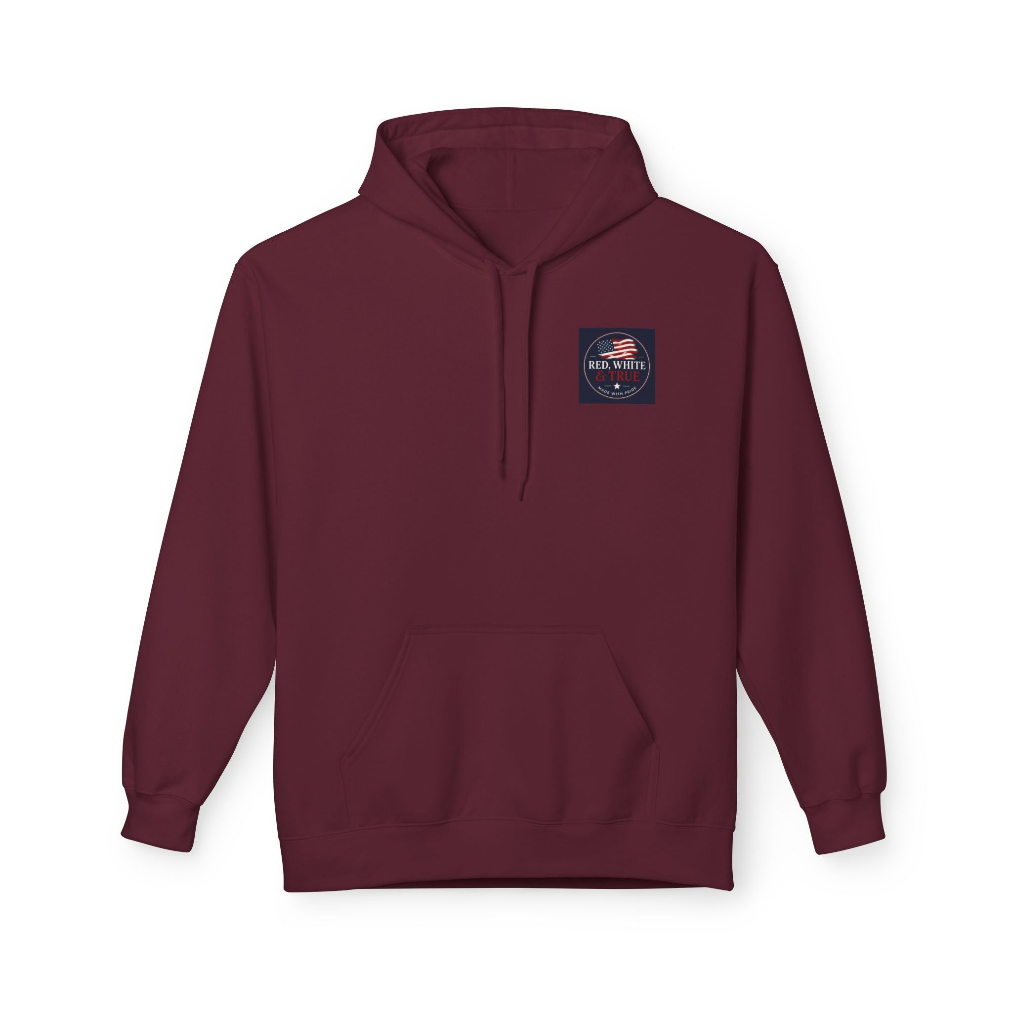 Red White & True Hoodie — Patriotic Cross Sunset Pullover