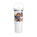32oz Tumbler - Patriotic Puppies American Flag Travel Cup