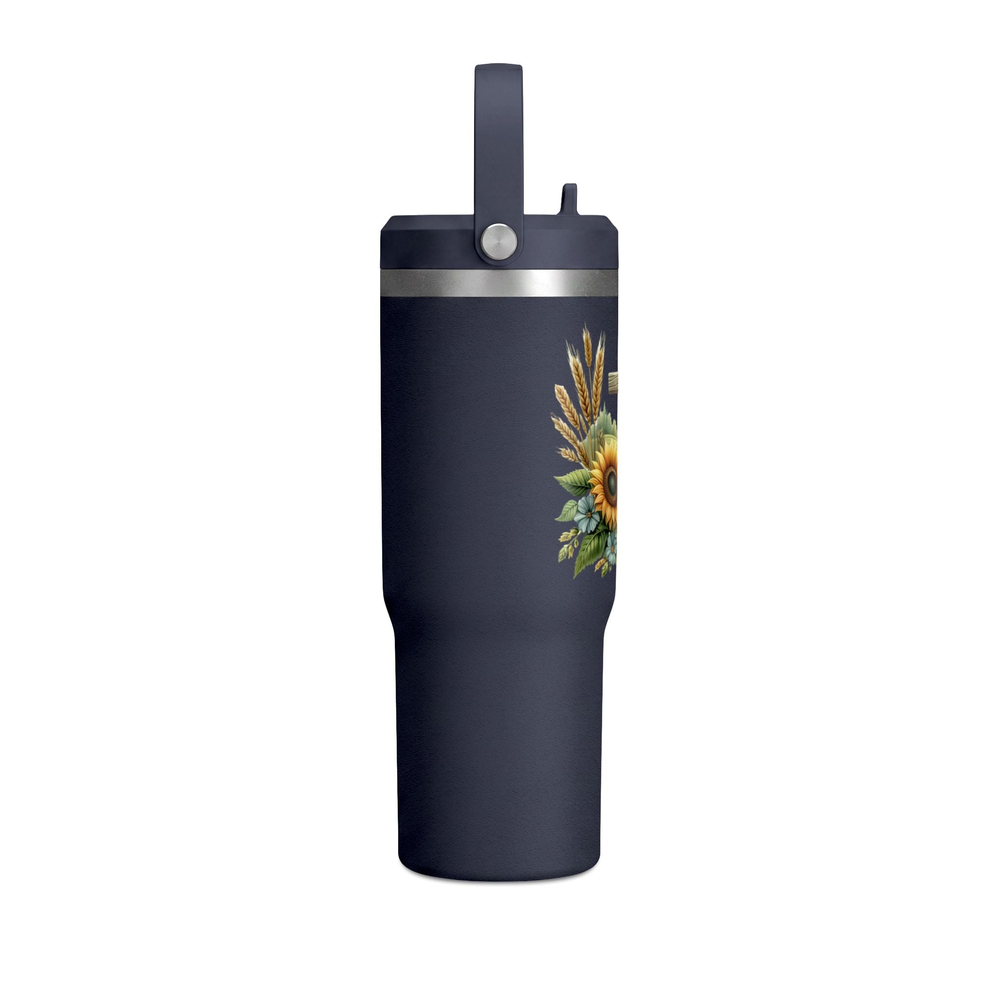 Sunflower Cross 32oz Tumbler – Christian Faith Travel Mug
