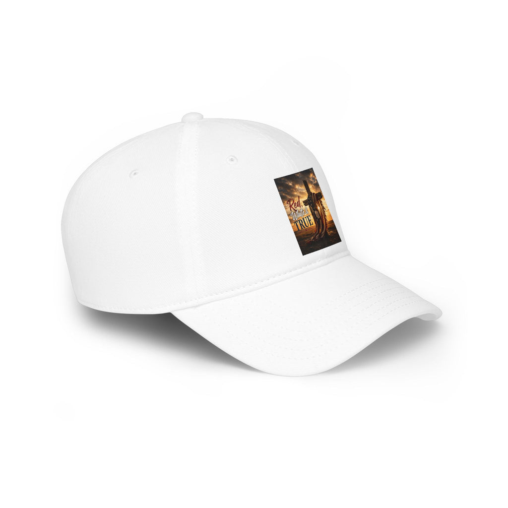 Low Profile Baseball Cap — 'Keep Faith True' Cowboy Sunset Embroidered Cap