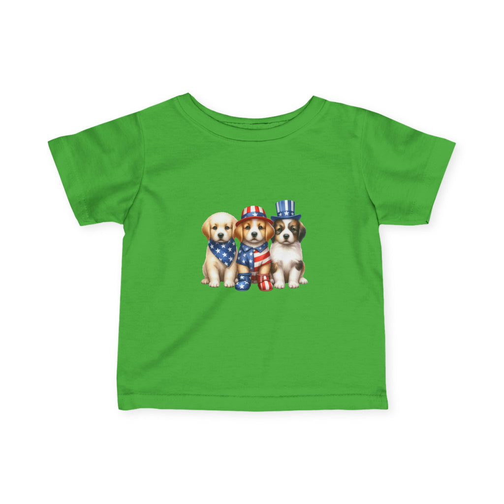 Infant Tee — Patriotic Puppies 4th of July Baby Shirt
