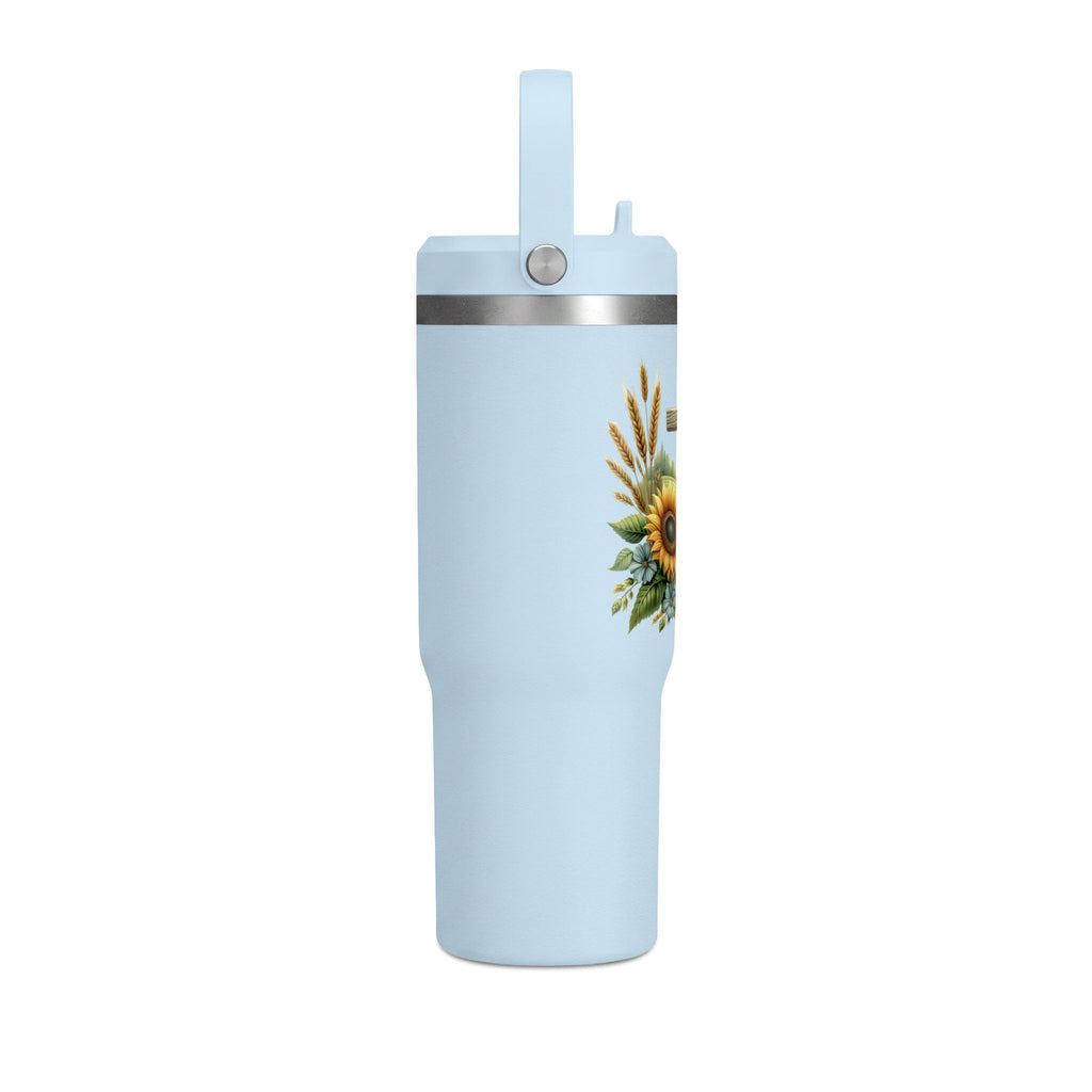 Sunflower Cross 32oz Tumbler – Christian Faith Travel Mug