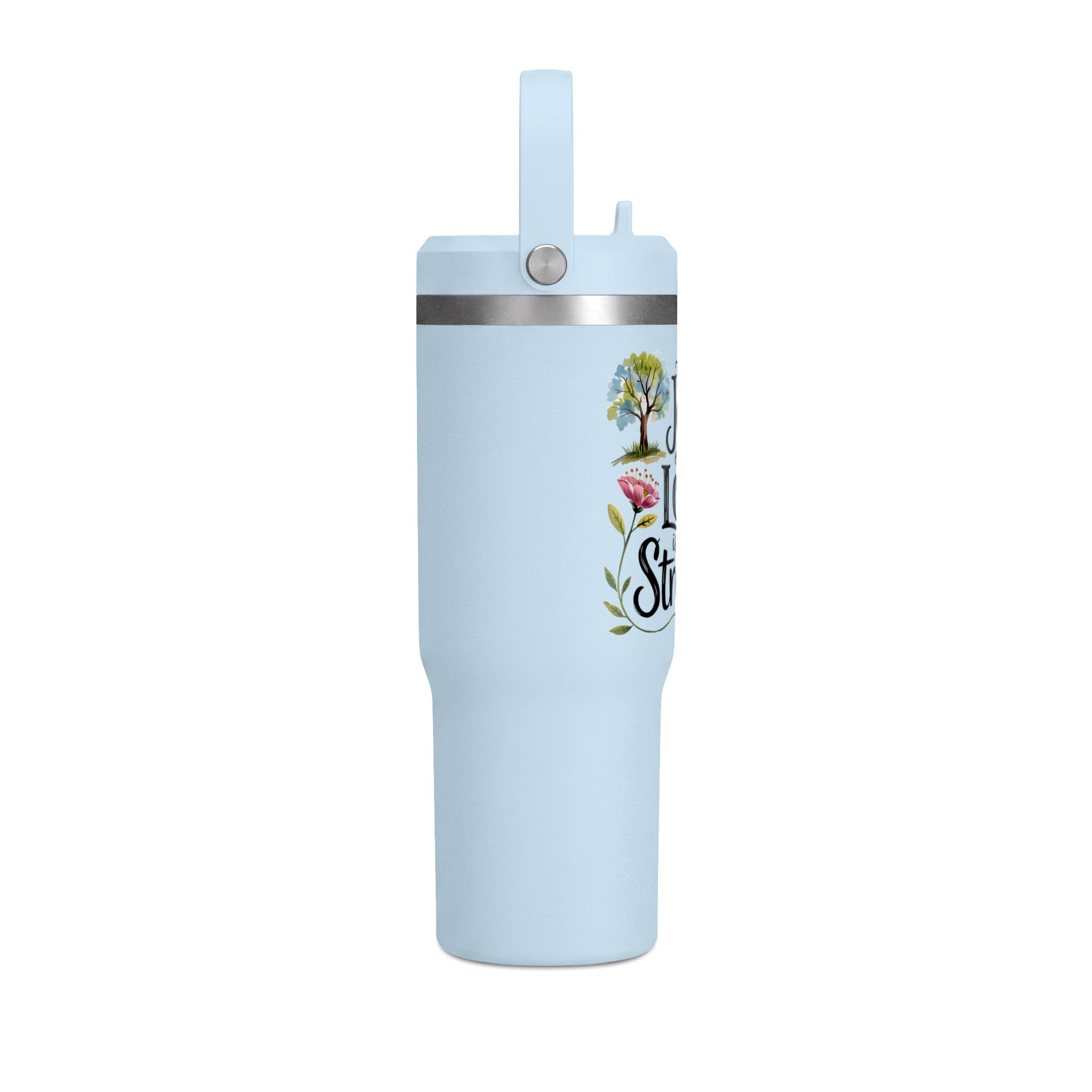 Nomad Tumbler 32oz – “The Joy of the Lord Is Your Strength” Floral Insulated Travel Mug