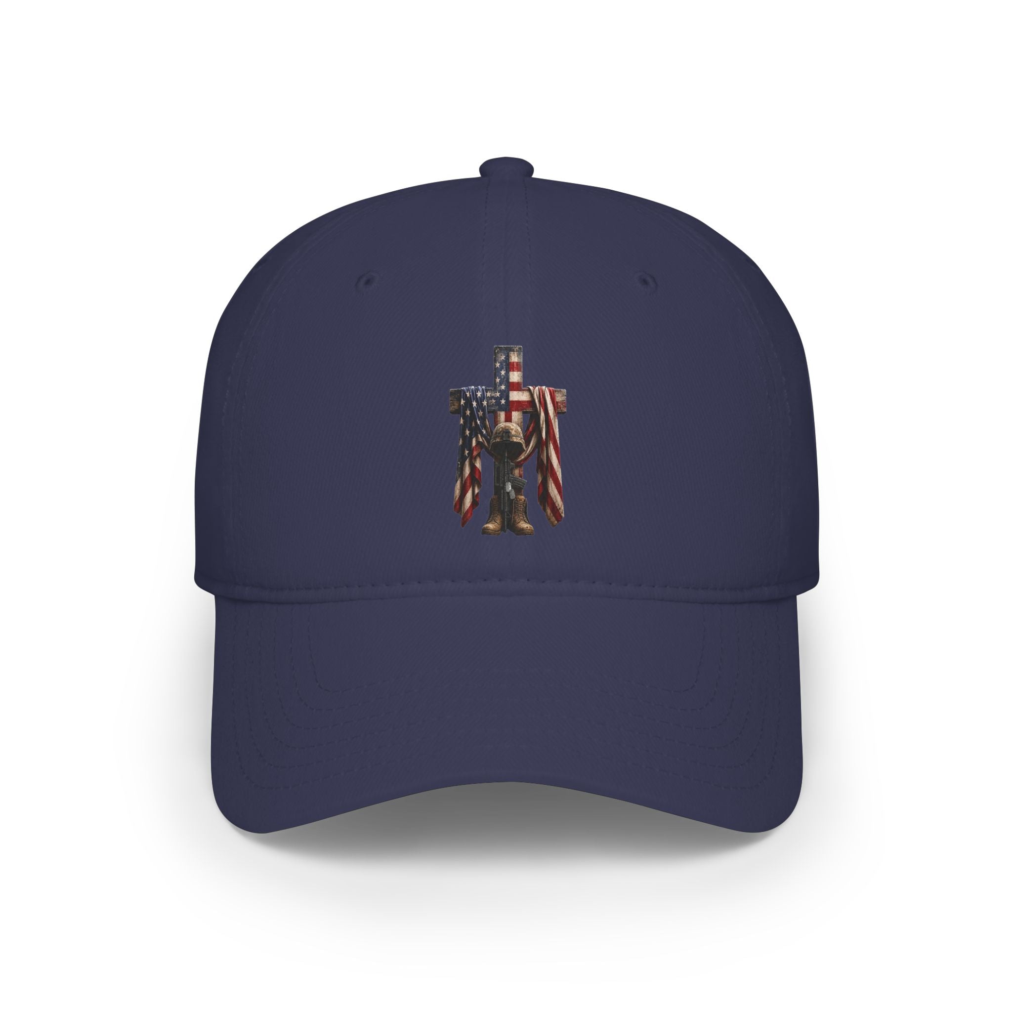Patriotic Robot Flag Embroidered Cap - Low Profile Baseball Hat