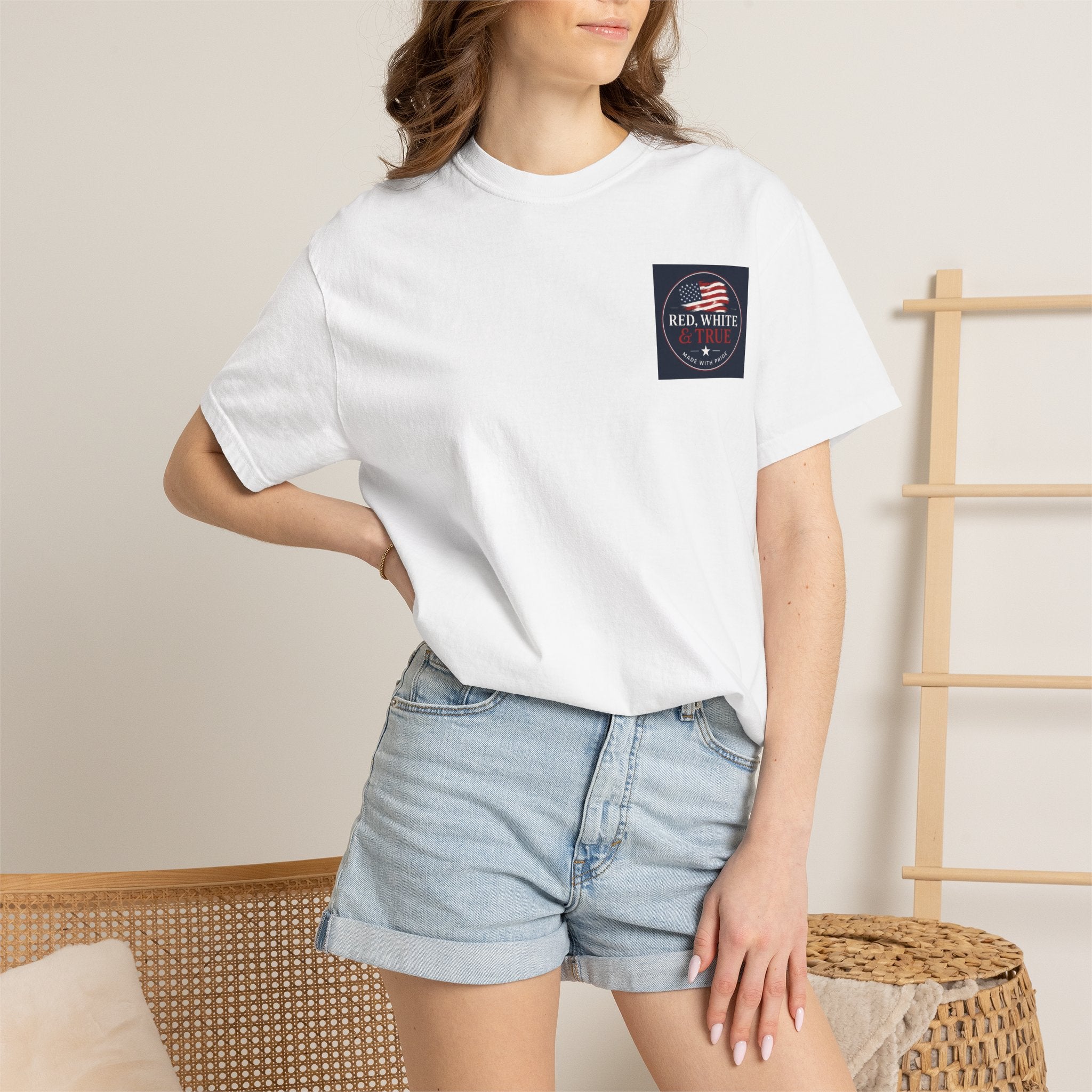 American Eagle Cross T-Shirt — Patriotic Red White & Brave Graphic Tee