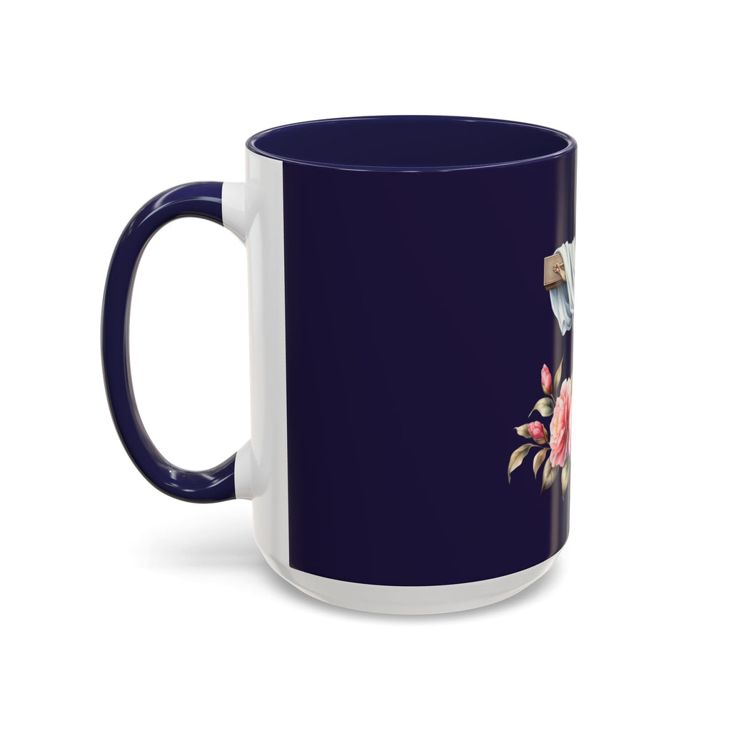 Easter Cross Coffee Mug — Floral Crucifix Accent Mug (11/15 oz)