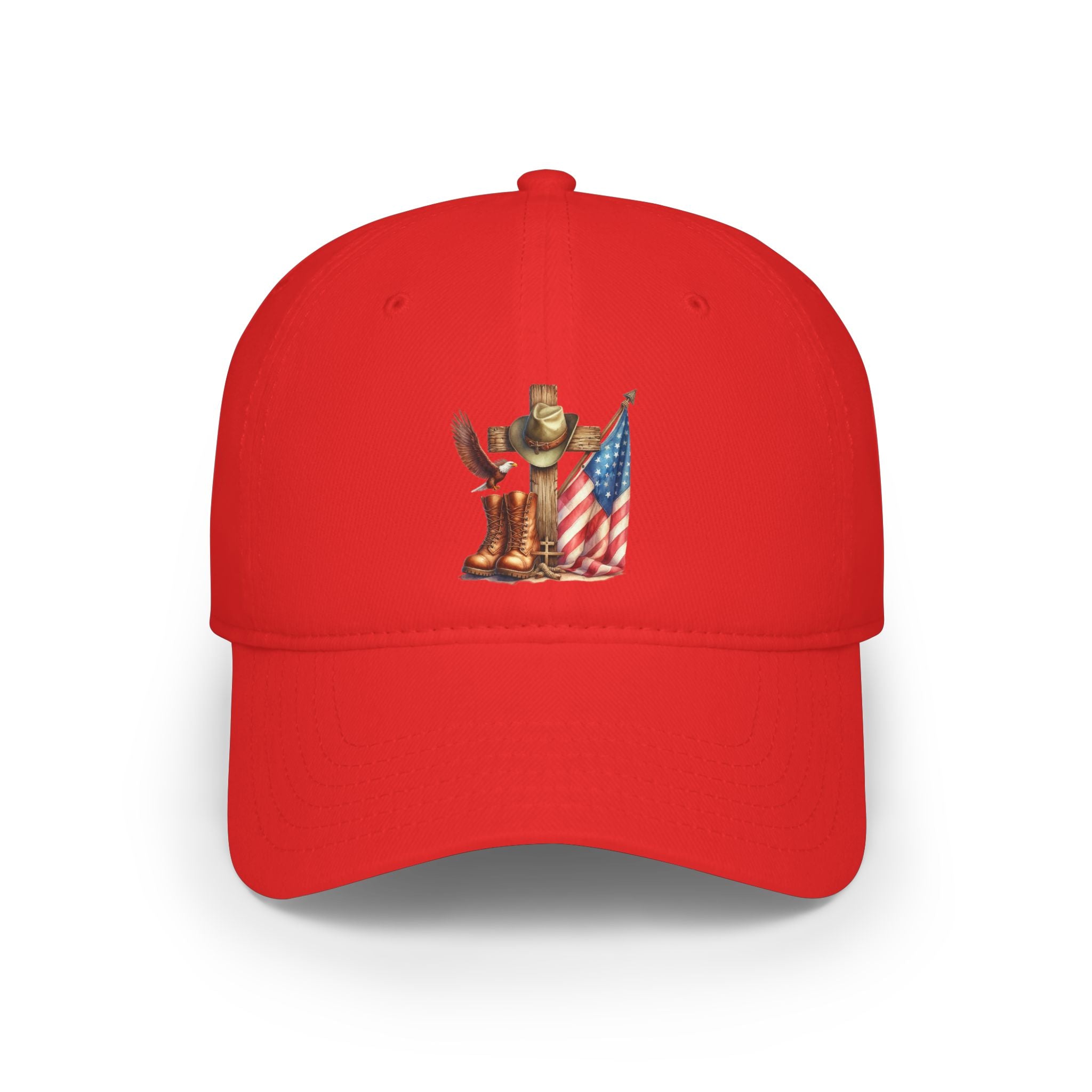 Patriotic Cowboy Hat Cap – American Flag & Western Boots Embroidered Baseball Cap