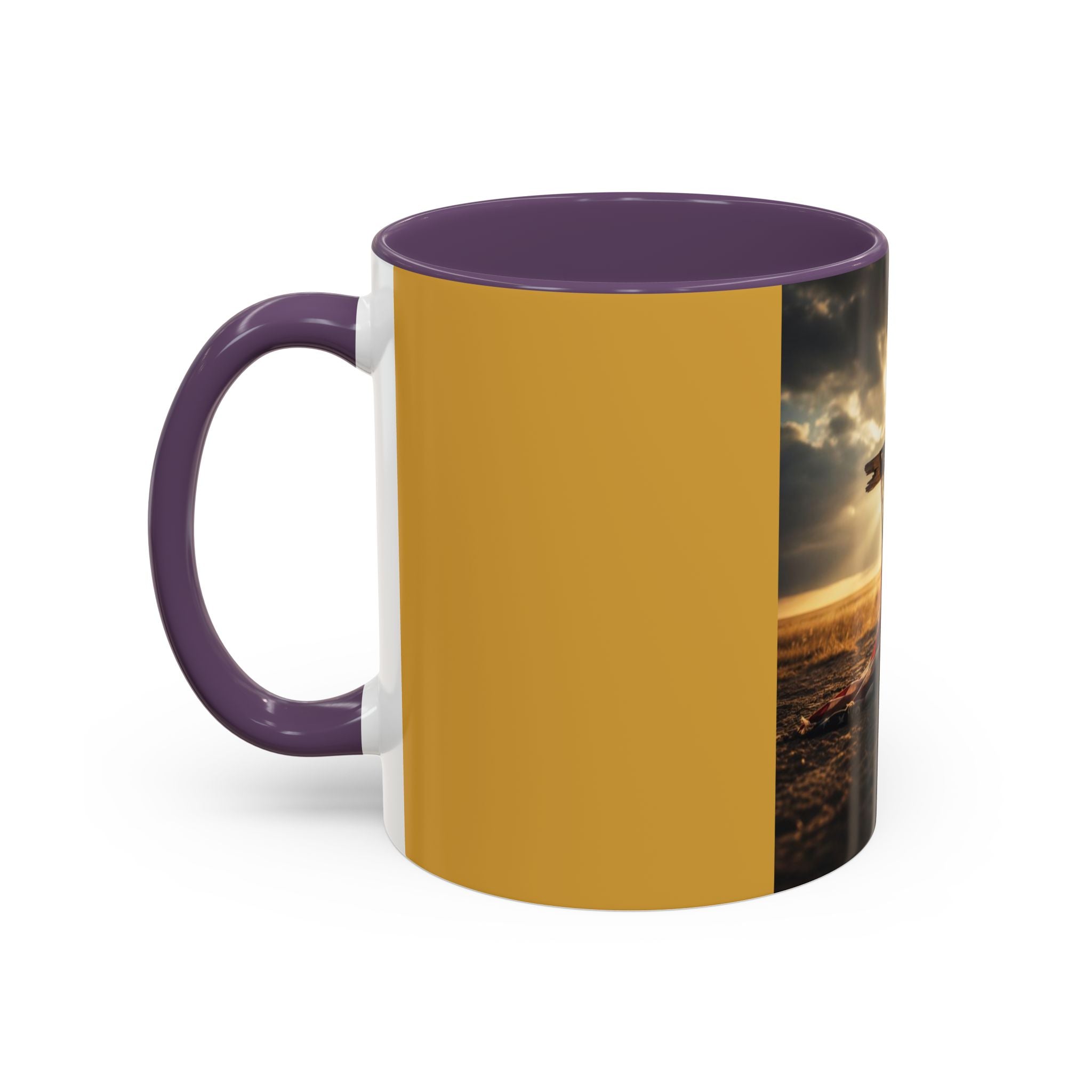 Patriotic Cross Coffee Mug — American Flag Sunrise Accent Mug (11/15oz)