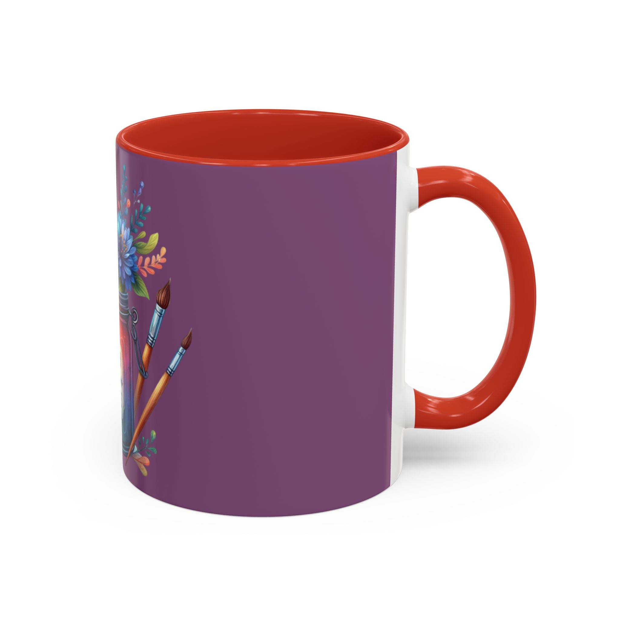Faith & Love Floral Accent Coffee Mug — Colorful Candle Jar Design (11/15oz)