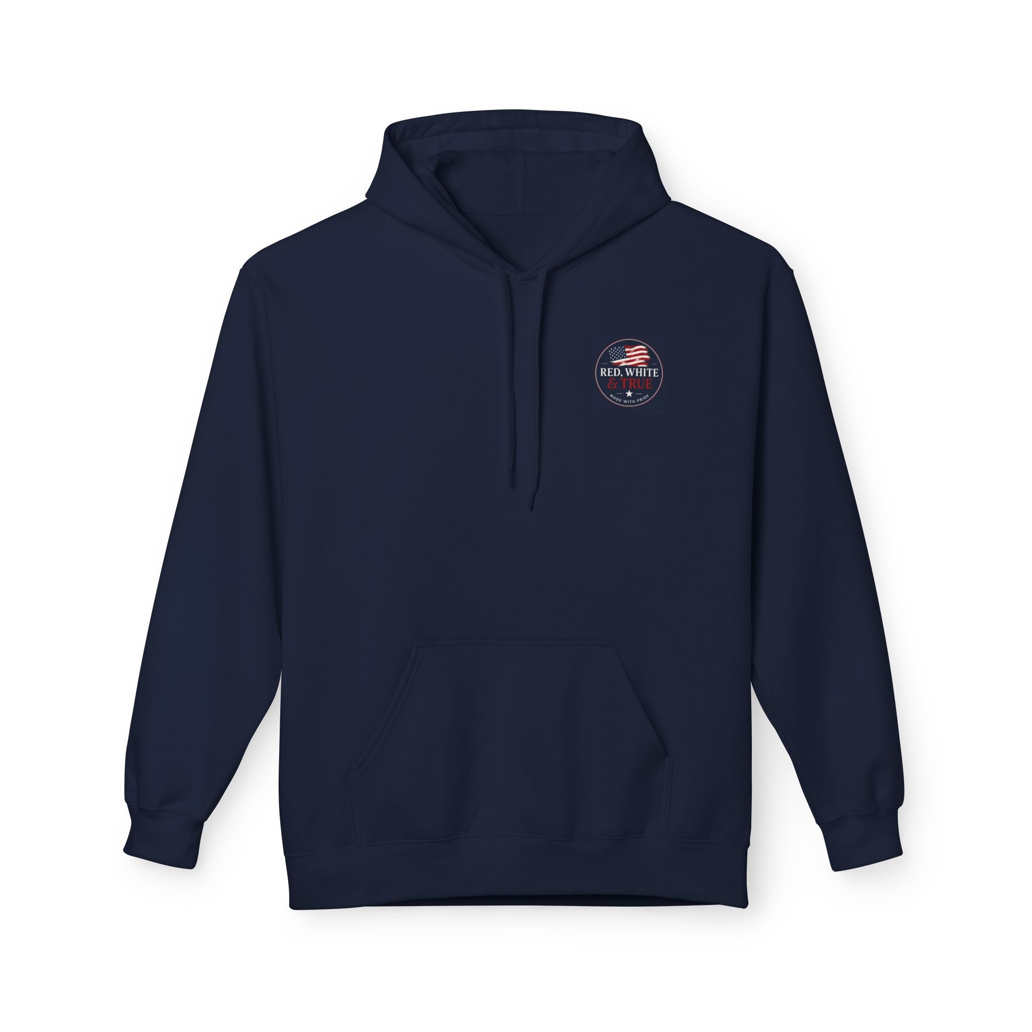 Red White & True Hoodie — Patriotic Cross Sunset Pullover