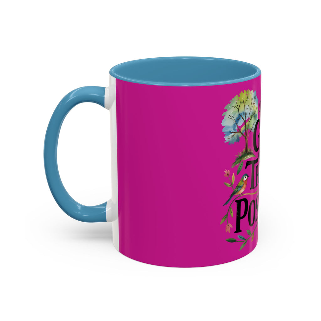 Inspirational Coffee Mug — "With God All Things Are Possible" Floral Accent