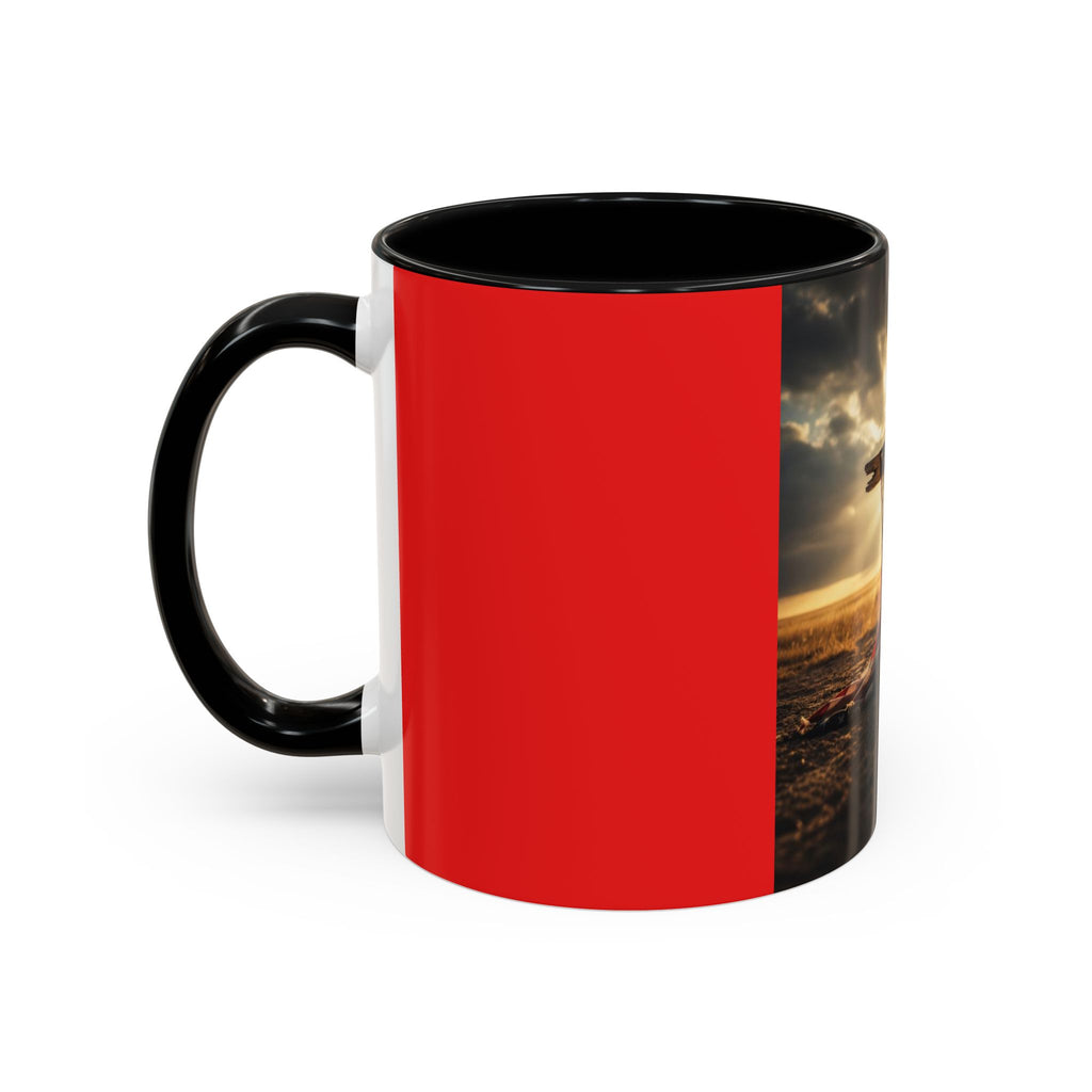 Patriotic Cross Coffee Mug – American Flag Christian Faith 11/15oz Accent Mug