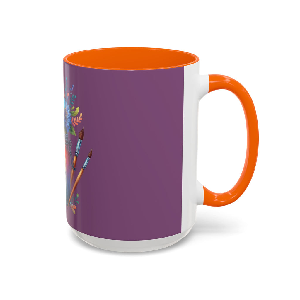 Faith & Love Floral Accent Coffee Mug — Colorful Candle Jar Design (11/15oz)