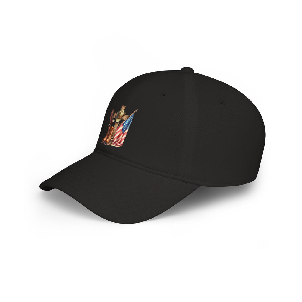 Patriotic Cowboy Hat Cap – American Flag & Western Boots Embroidered Baseball Cap
