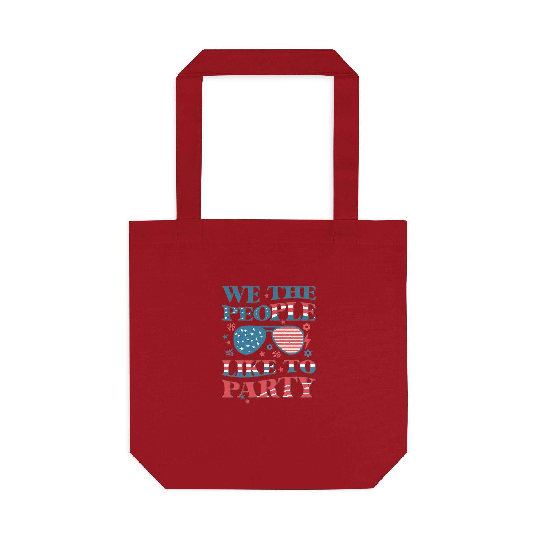 Patriotic "We The People" Cotton Tote Bag – Fourth of July USA Flag Market Bag