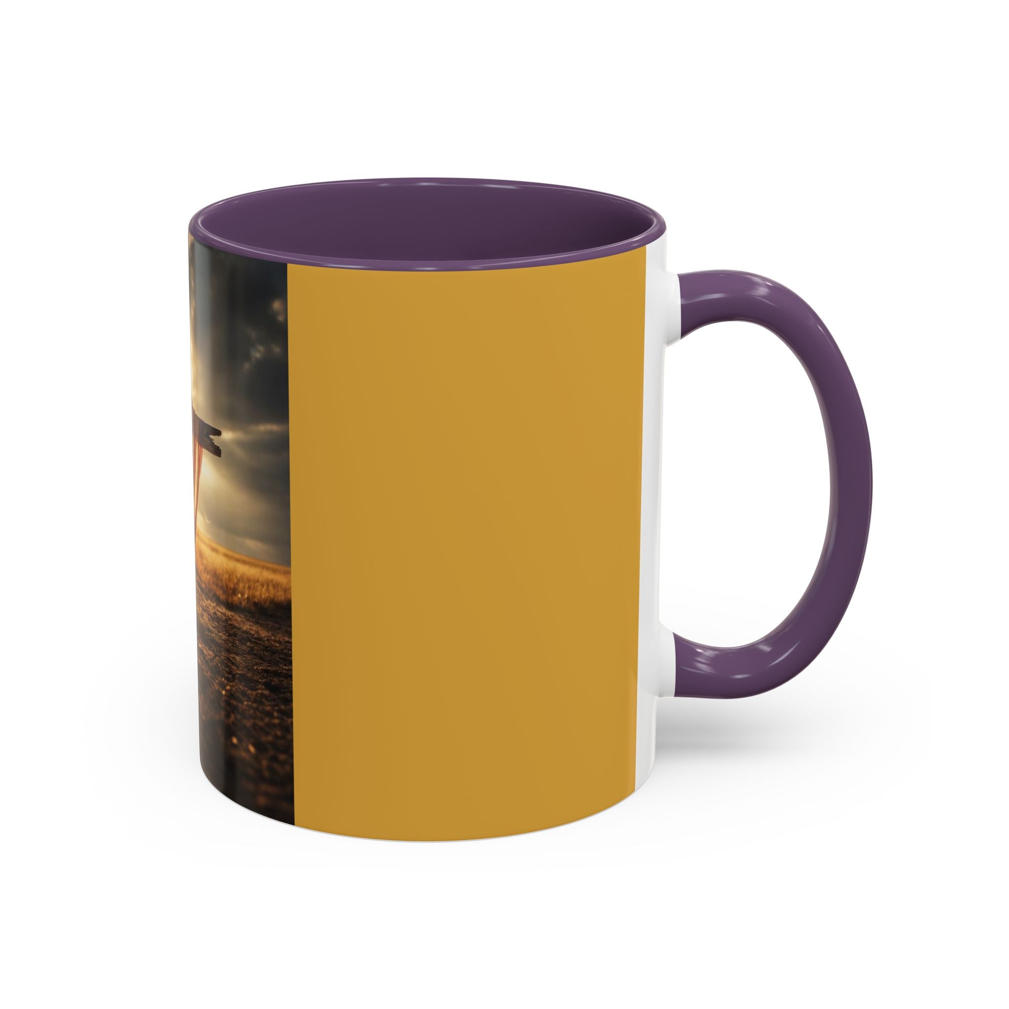 Patriotic Cross Coffee Mug — American Flag Sunrise Accent Mug (11/15oz)