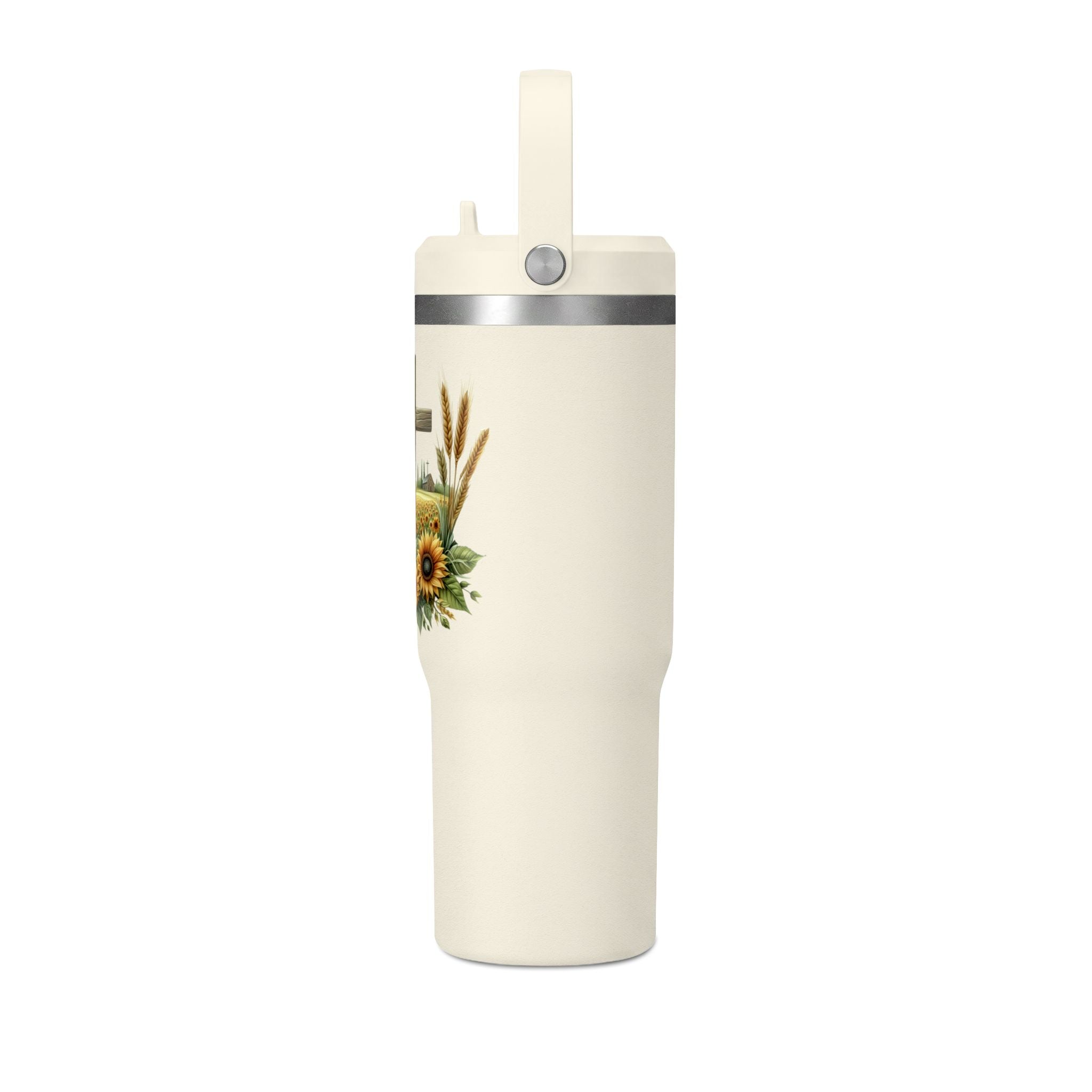 Sunflower Cross 32oz Tumbler – Christian Faith Travel Mug