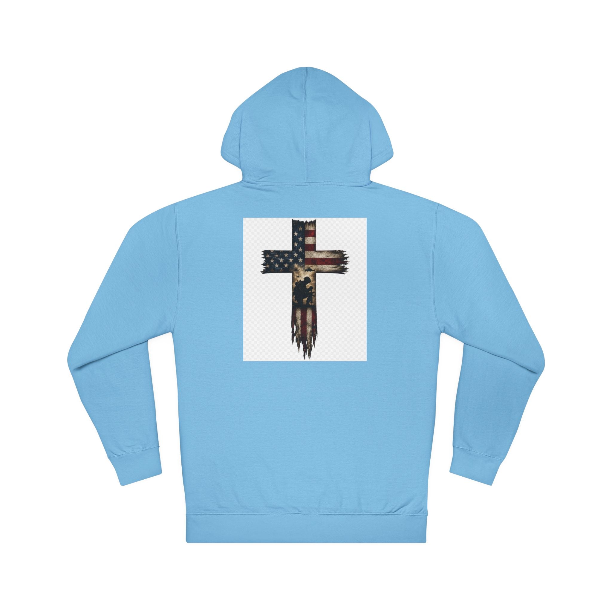 American Flag Cross Hoodie — Patriotic Christian Pullover
