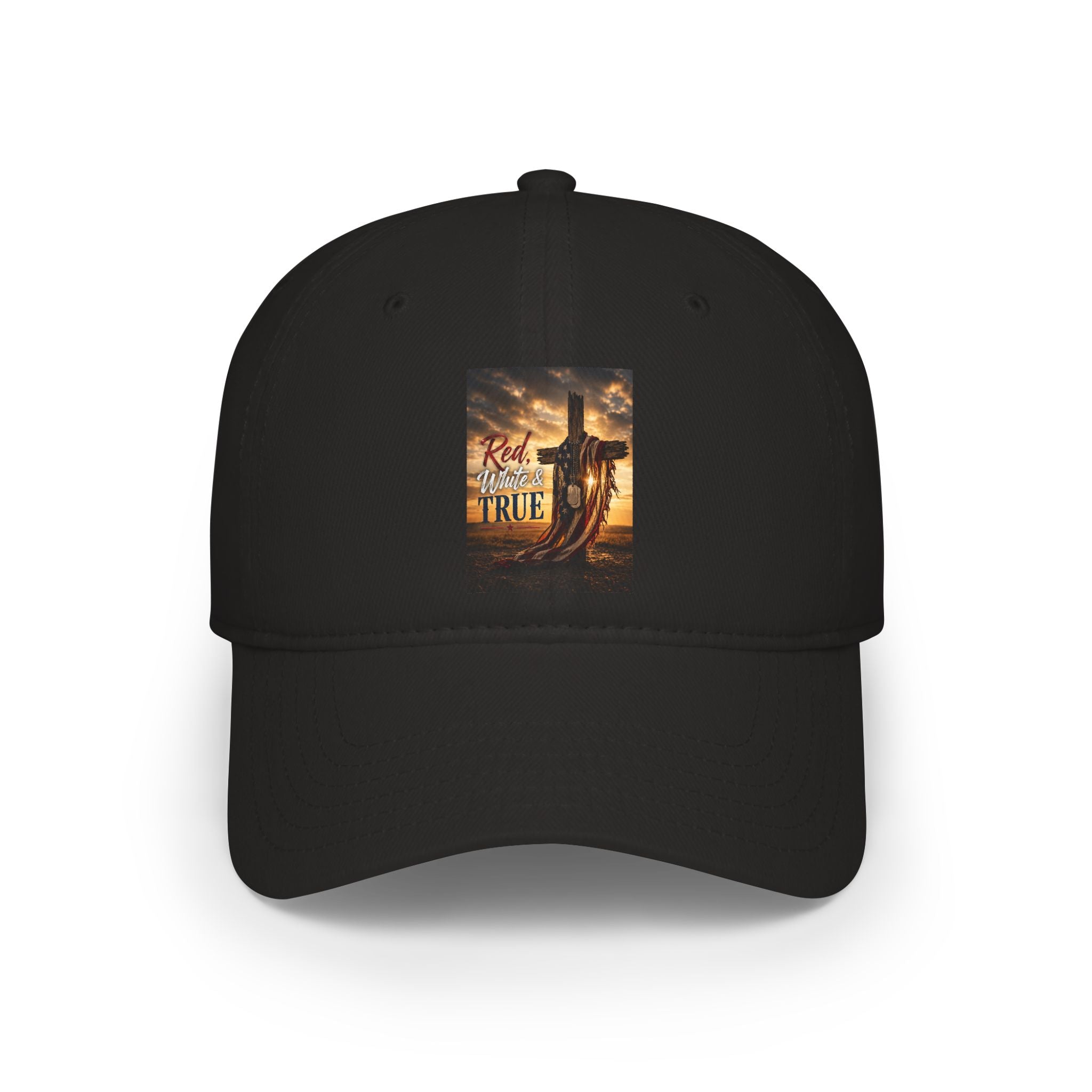 Low Profile Baseball Cap — 'Keep Faith True' Cowboy Sunset Embroidered Cap