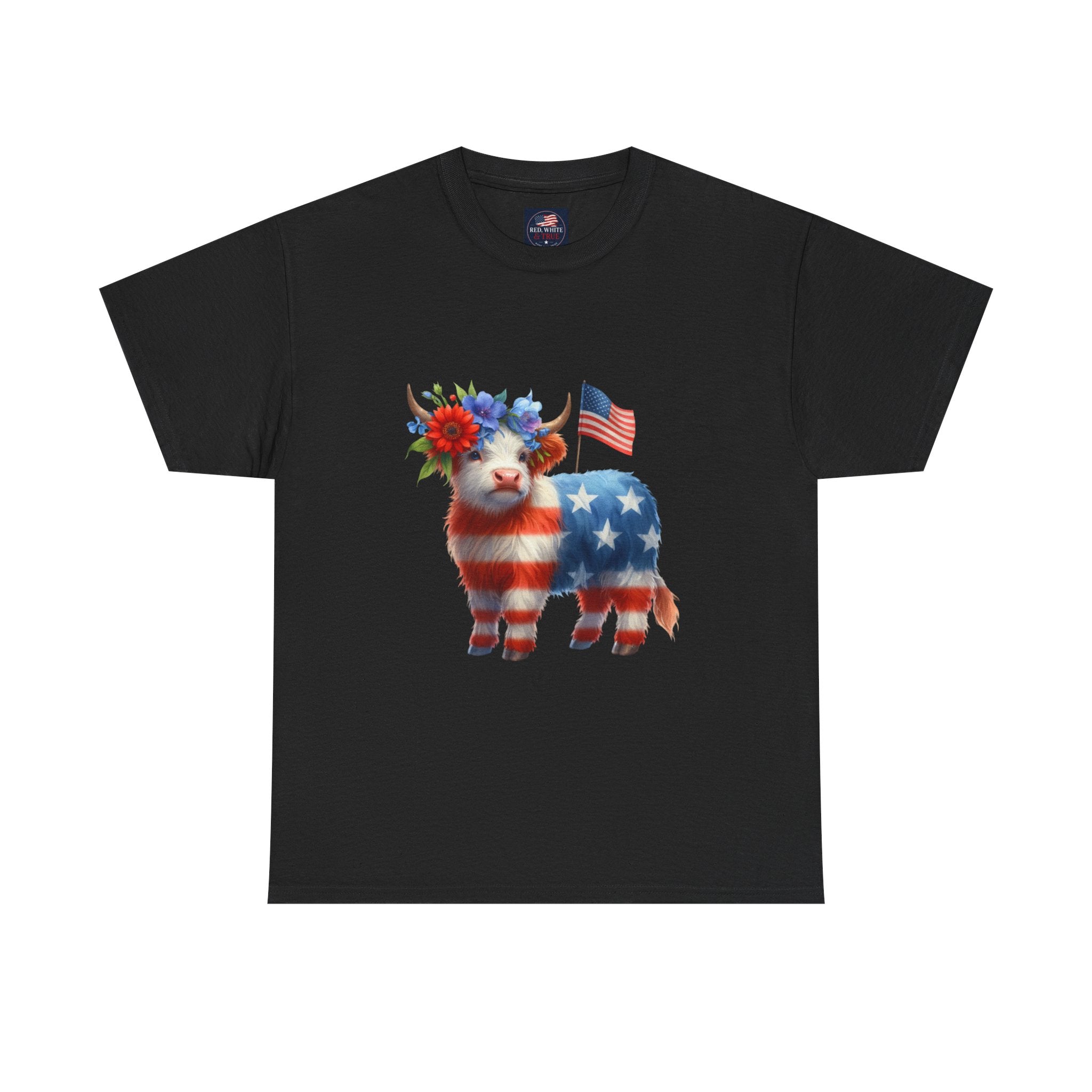 Patriotic American Flag Lamb T-Shirt — Cute Fourth of July Farm Animal Tee