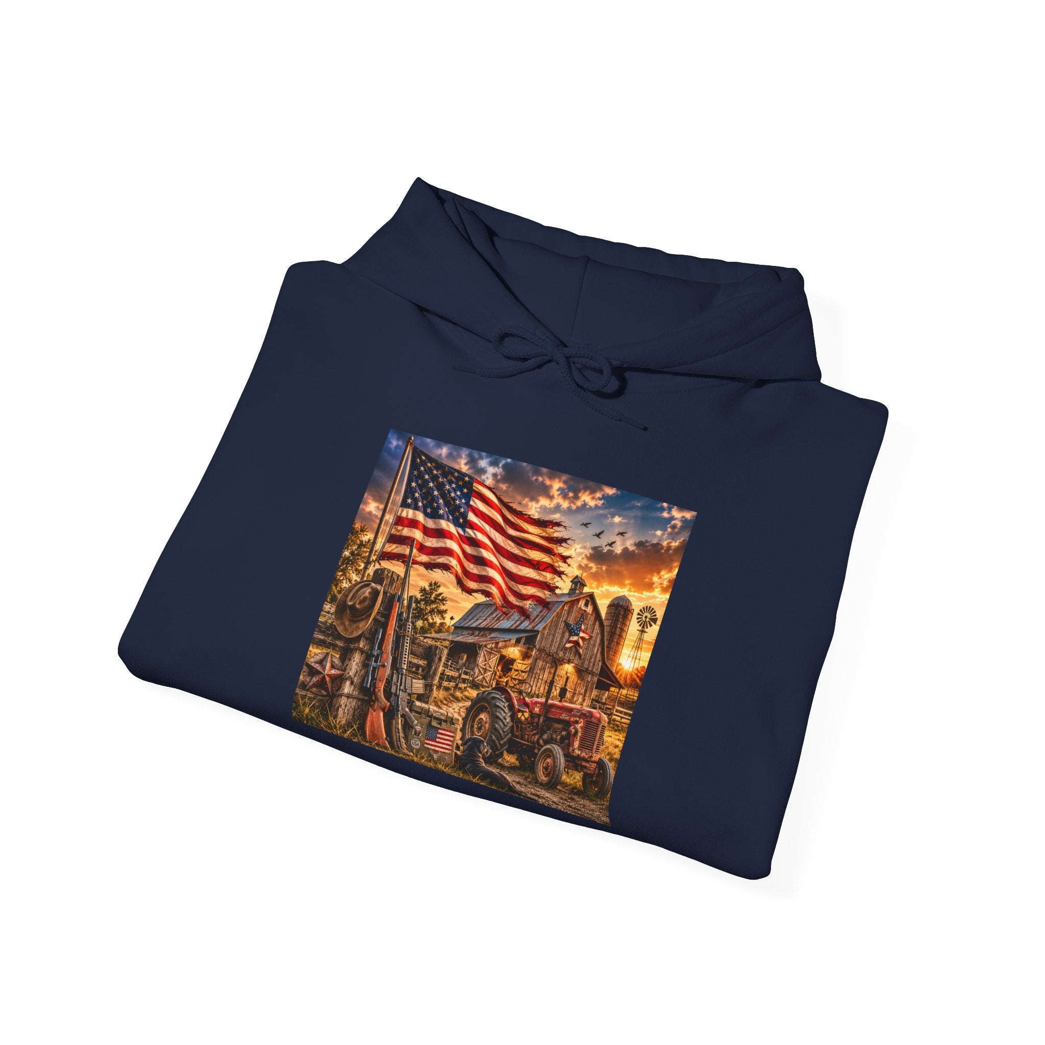 Patriotic Memorial Hoodie – American Flag Firefighter Tribute Sweatshirt
