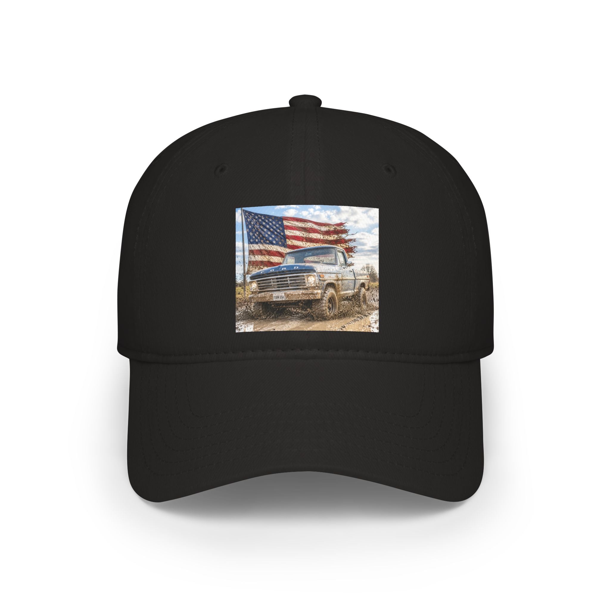 Patriotic Truck Baseball Cap — American Flag Off-Road Vintage Hat