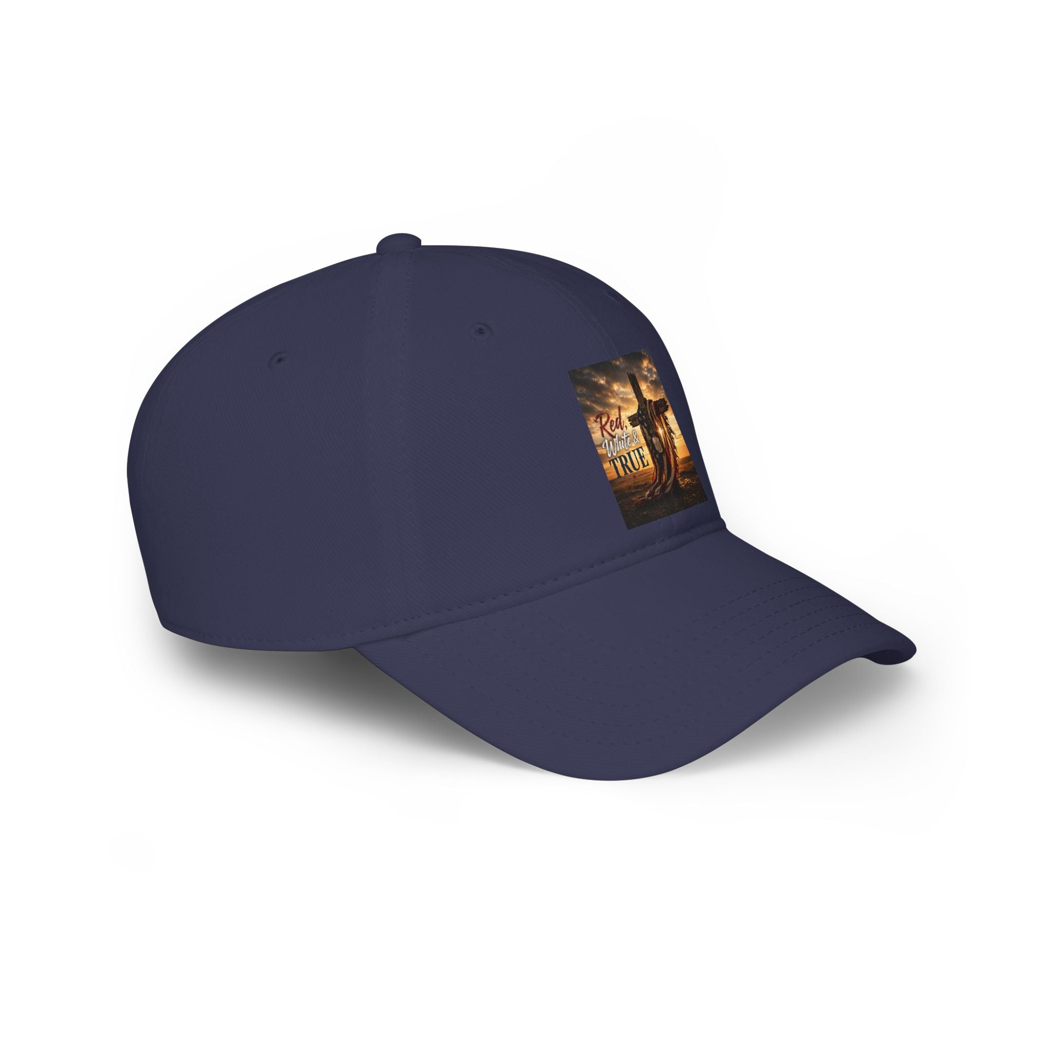 Low Profile Baseball Cap — 'Keep Faith True' Cowboy Sunset Embroidered Cap
