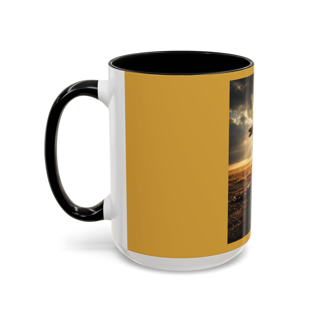 Patriotic Cross Coffee Mug — American Flag Sunrise Accent Mug (11/15oz)