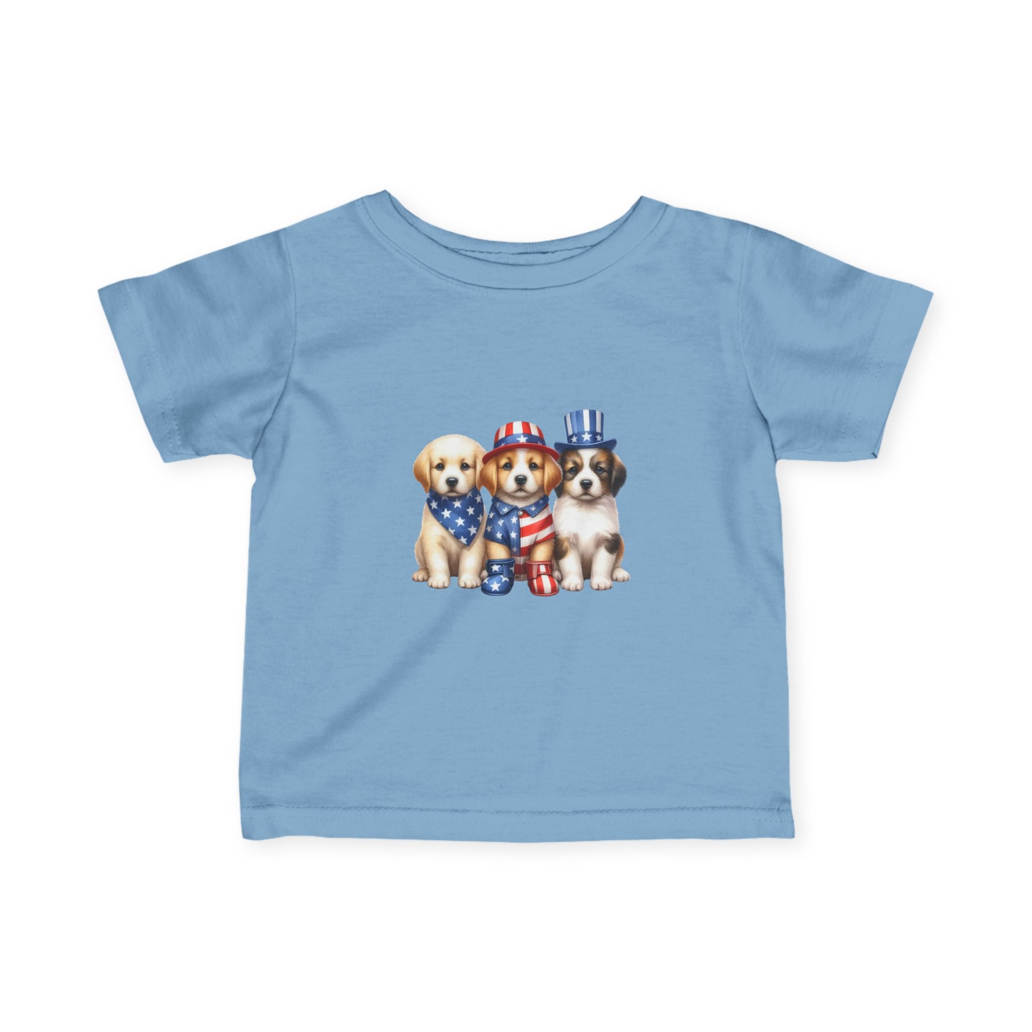 Infant Tee — Patriotic Puppies 4th of July Baby Shirt