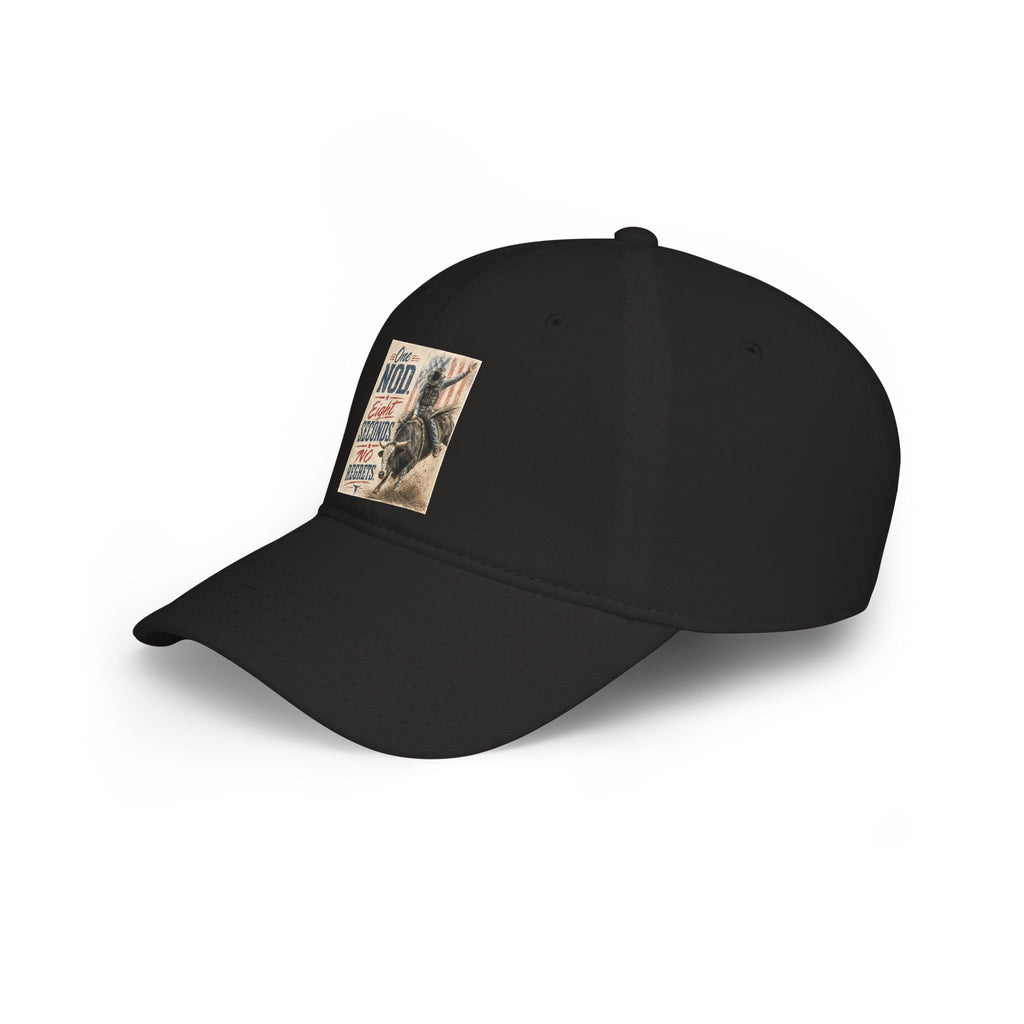 Low Profile Baseball Cap - 'One Nod Eight Seconds No Regrets' Bull Rider Rodeo Hat
