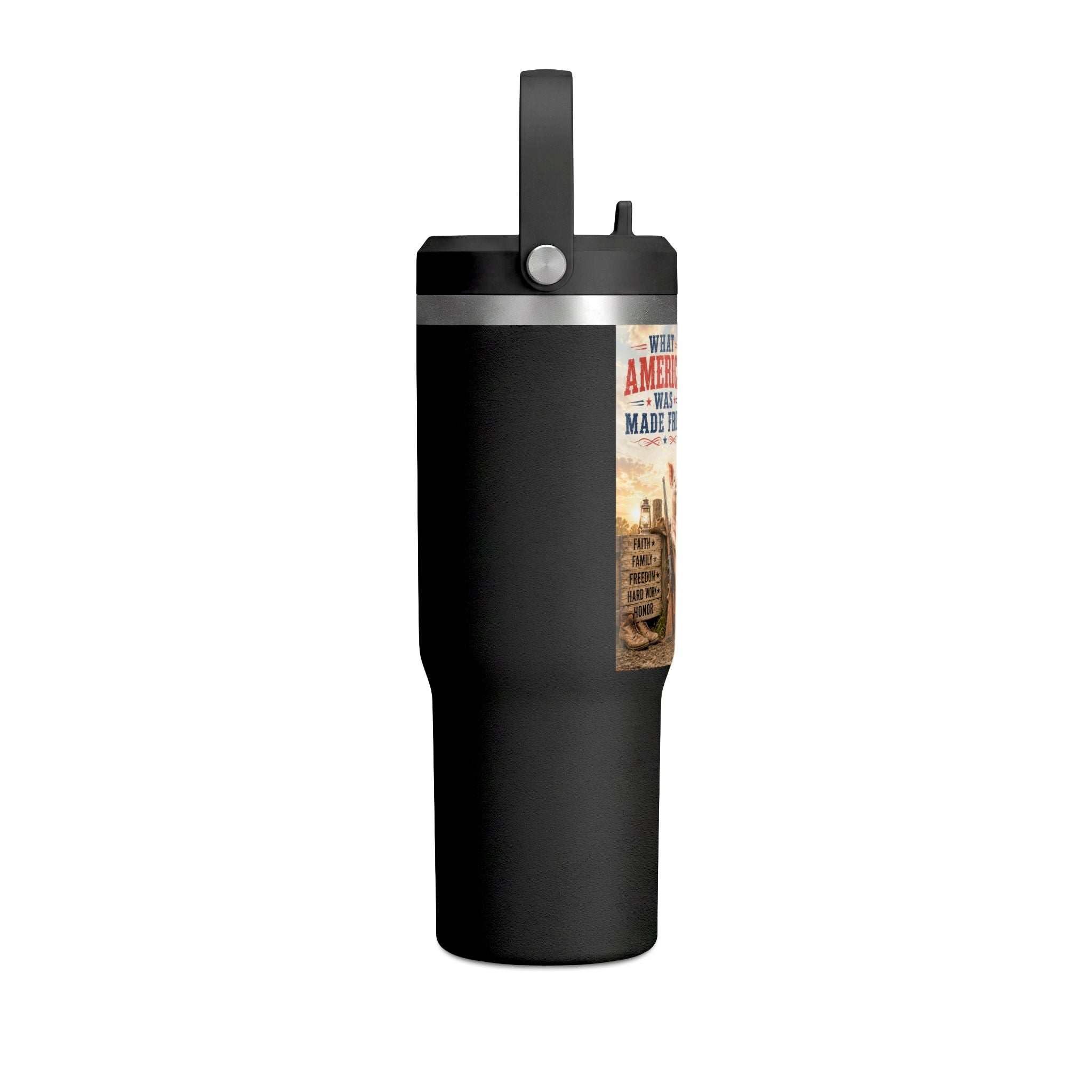 Nomad Tumbler 32oz – Patriotic Farmhouse Travel Tumbler (What America Was Made From)