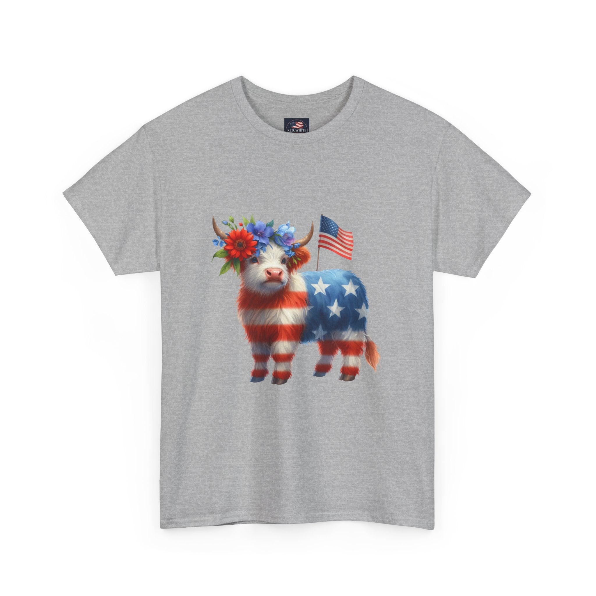 Patriotic American Flag Lamb T-Shirt — Cute Fourth of July Farm Animal Tee